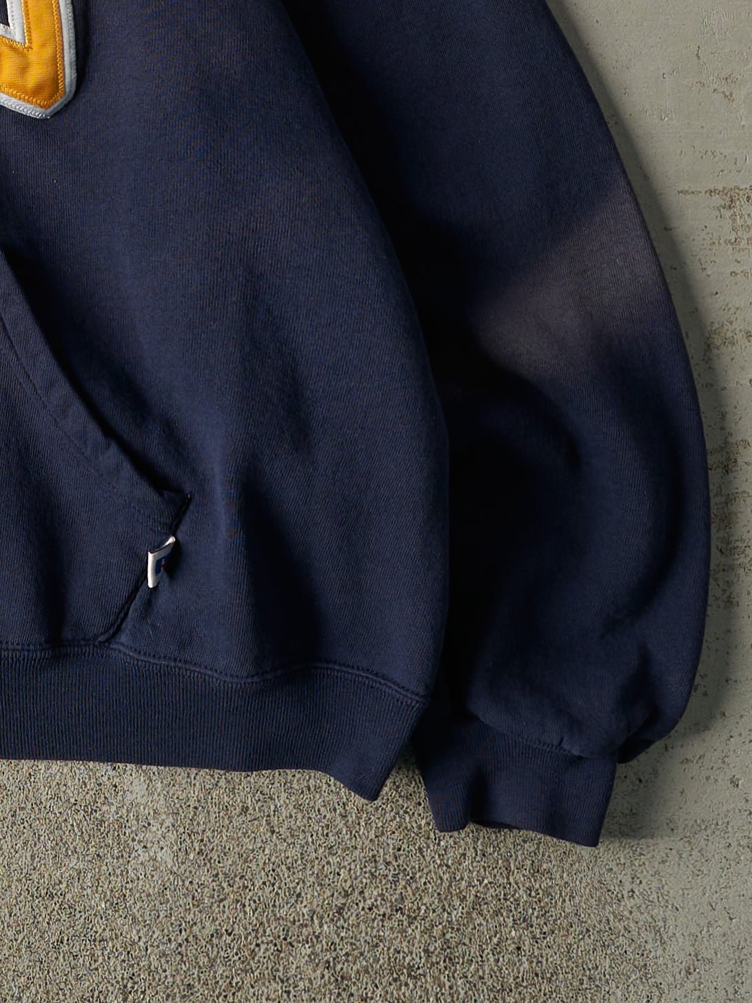 Vintage 90s Navy Blue TWU Russell Athletic Hoodie (L)