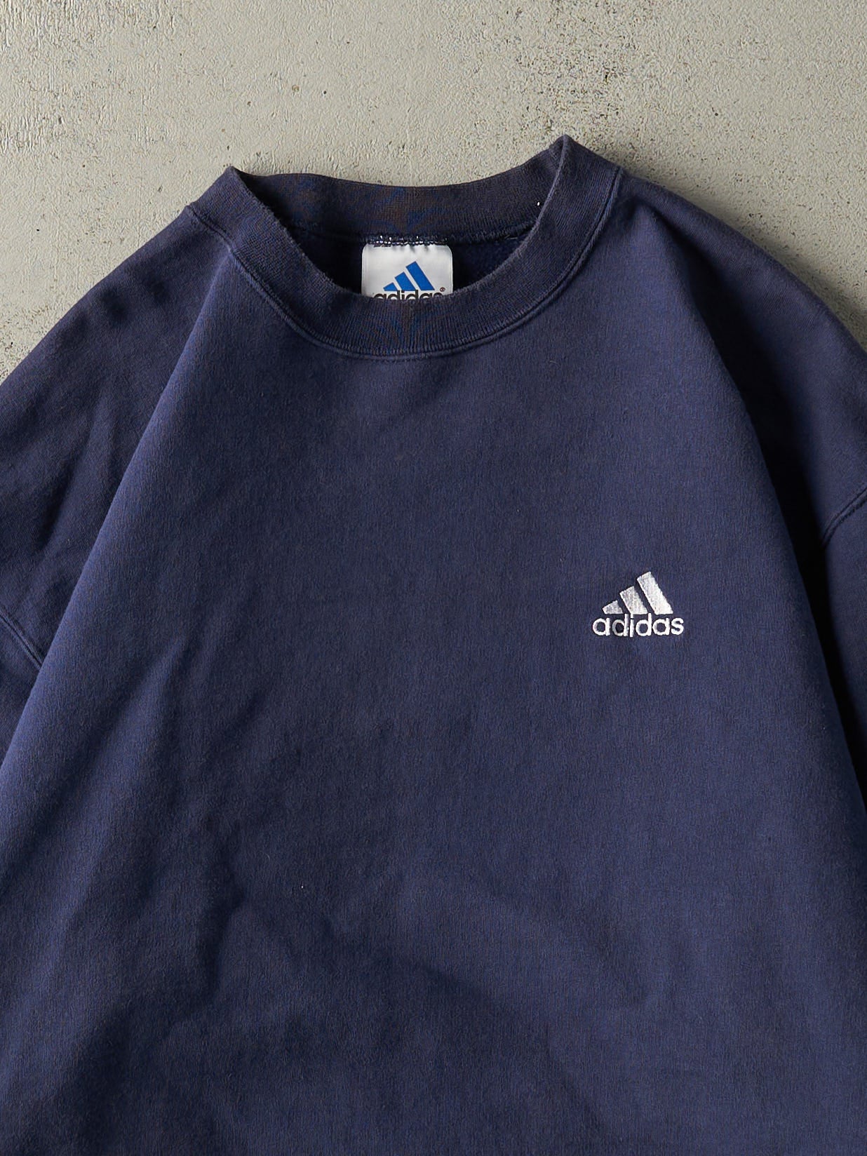 Vintage 90s Navy Blue Embroidered Adidas Crewneck (L)