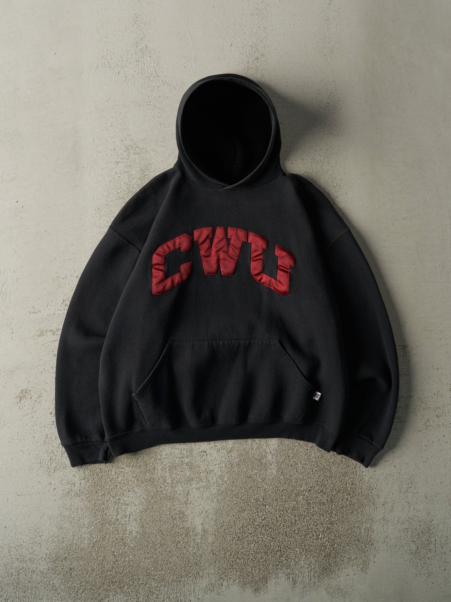 Vintage Y2K Black CWU Russell Athletic Hoodie (L)