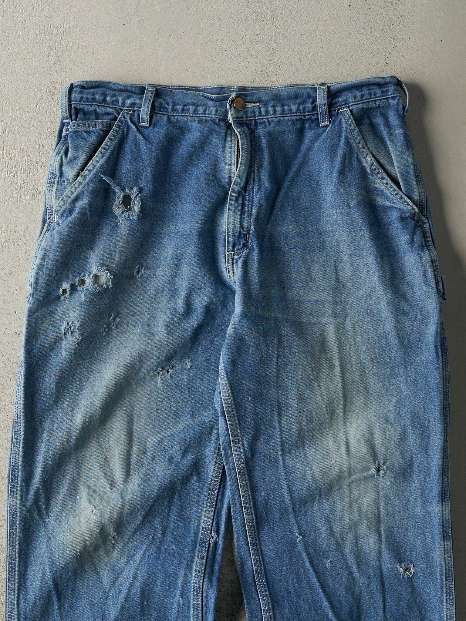 Vintage Y2K Mid Wash Carhartt Dungaree Fit Carpenter Jeans (35.5x31)