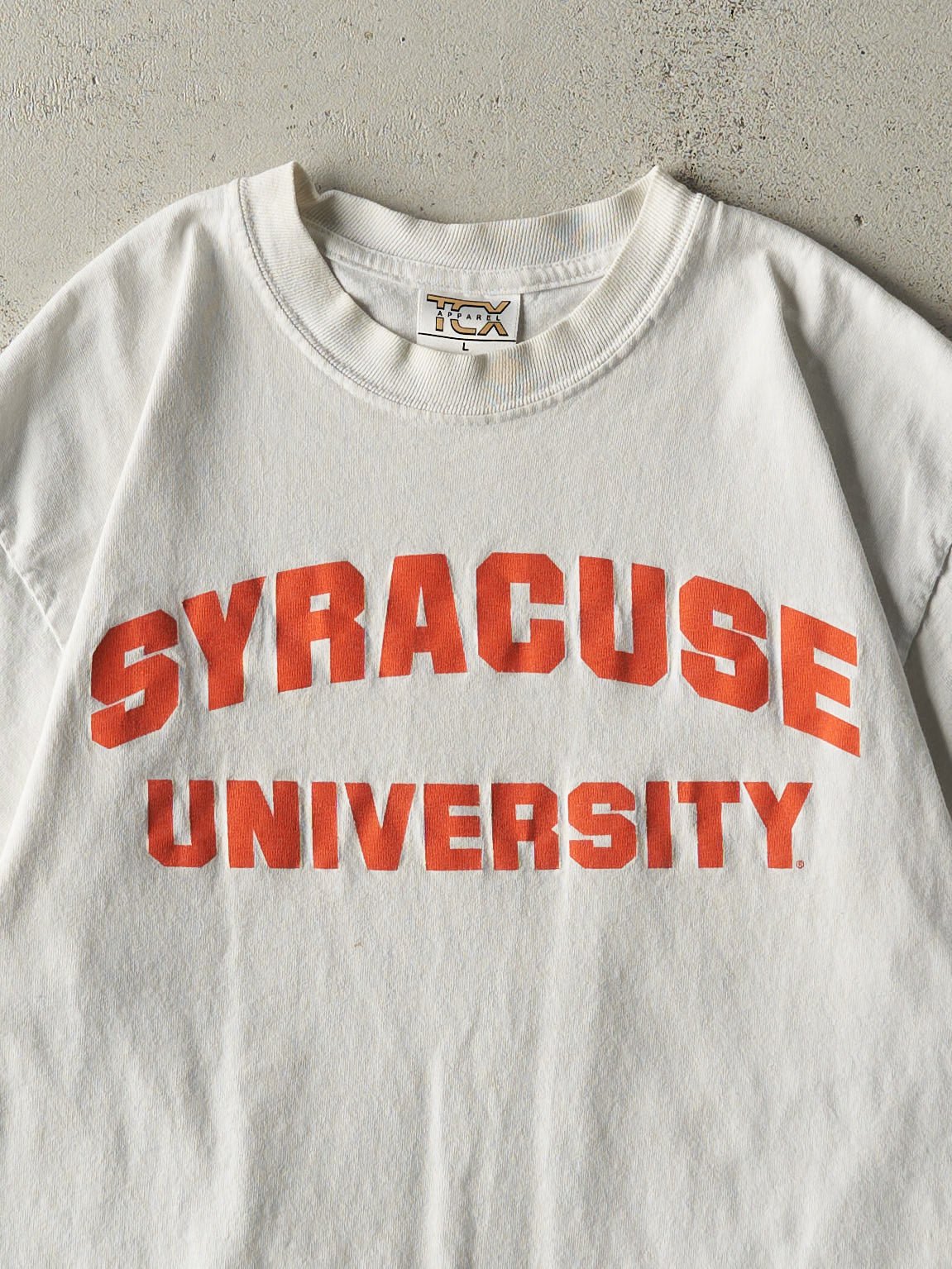 Vintage Y2K White Syracuse University Tee (S)