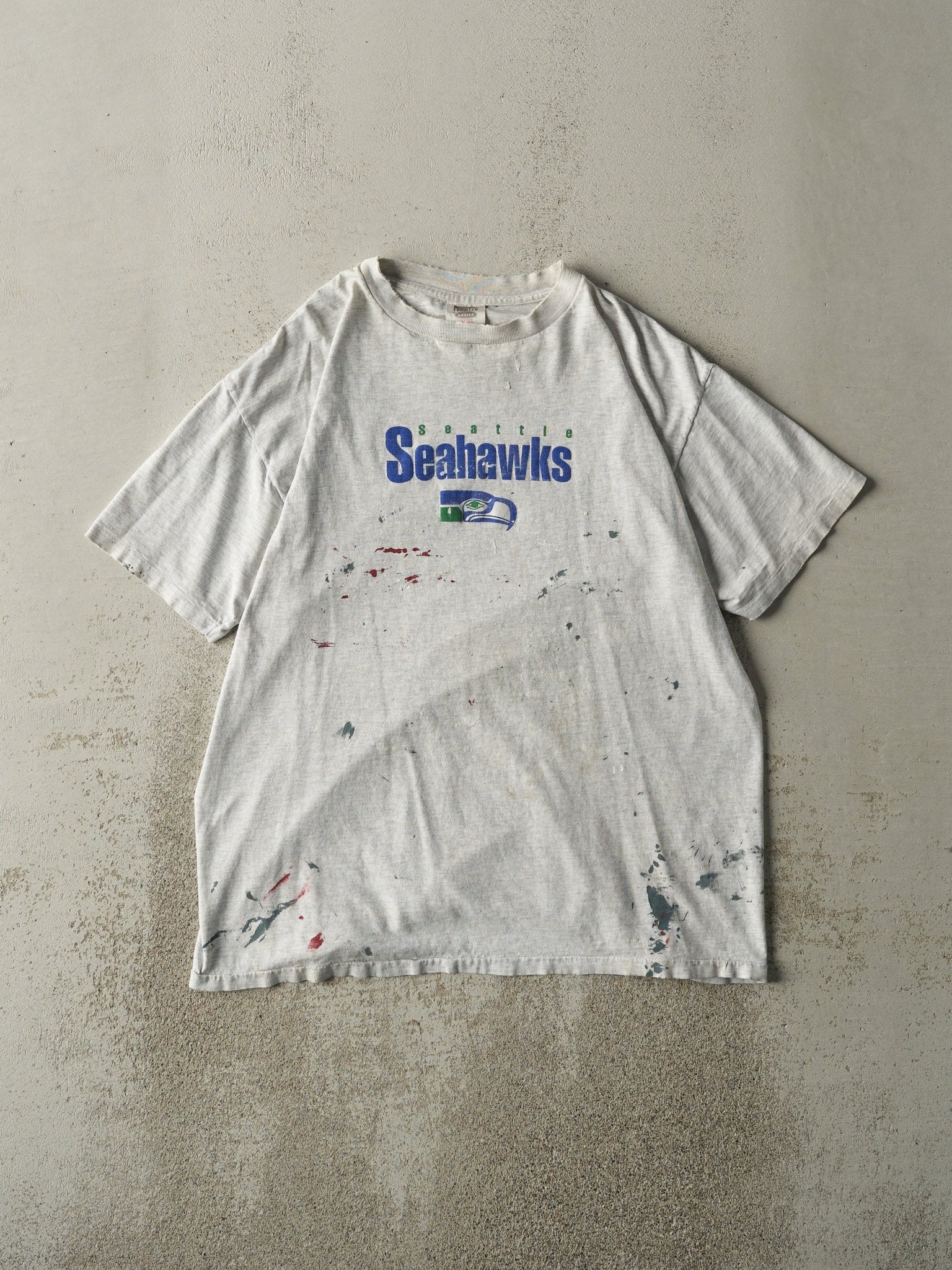 Vintage 90s Heather Grey Seattle Seahawks Single Stitch Tee (L)