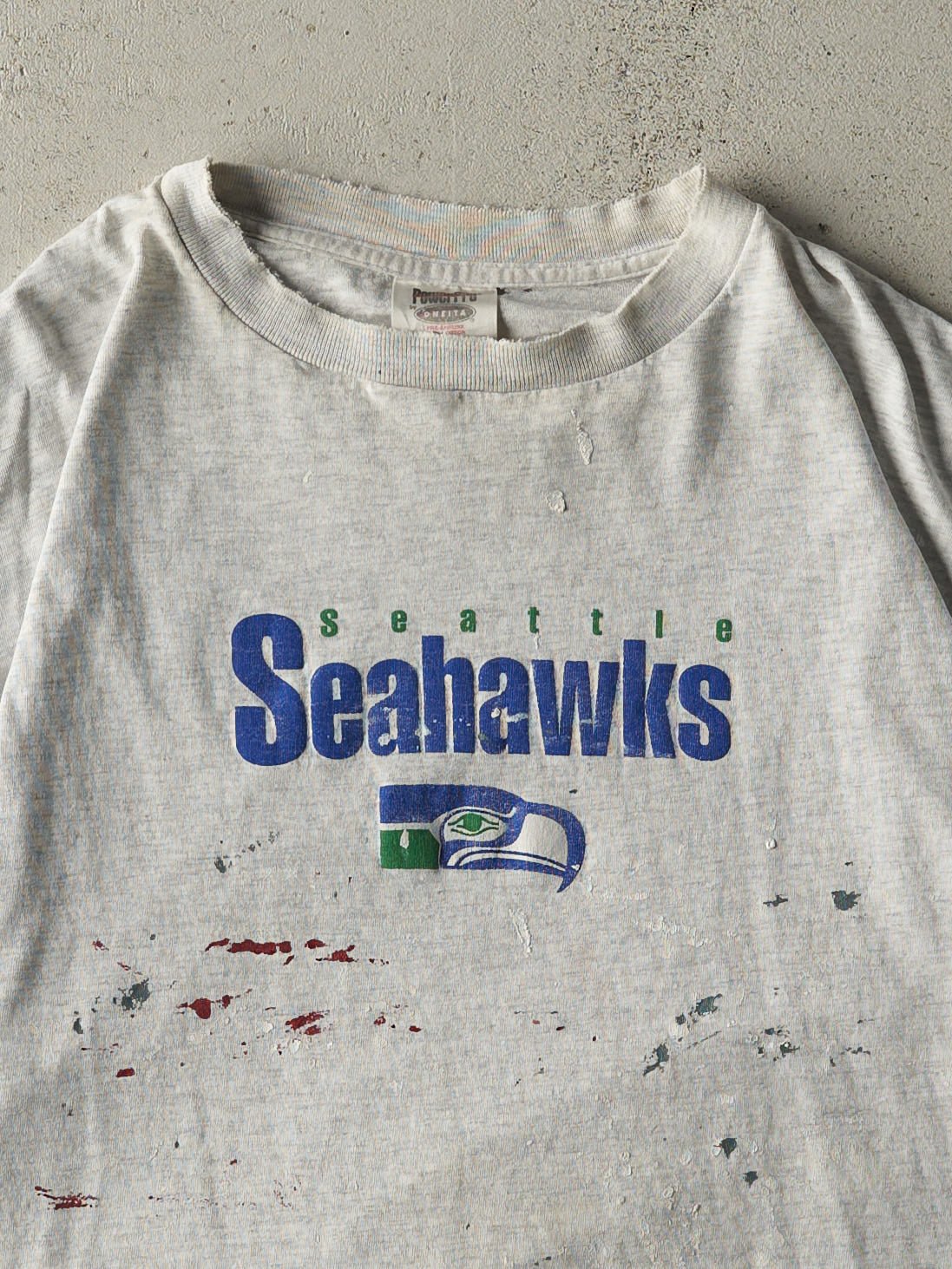 Vintage 90s Heather Grey Seattle Seahawks Single Stitch Tee (L)