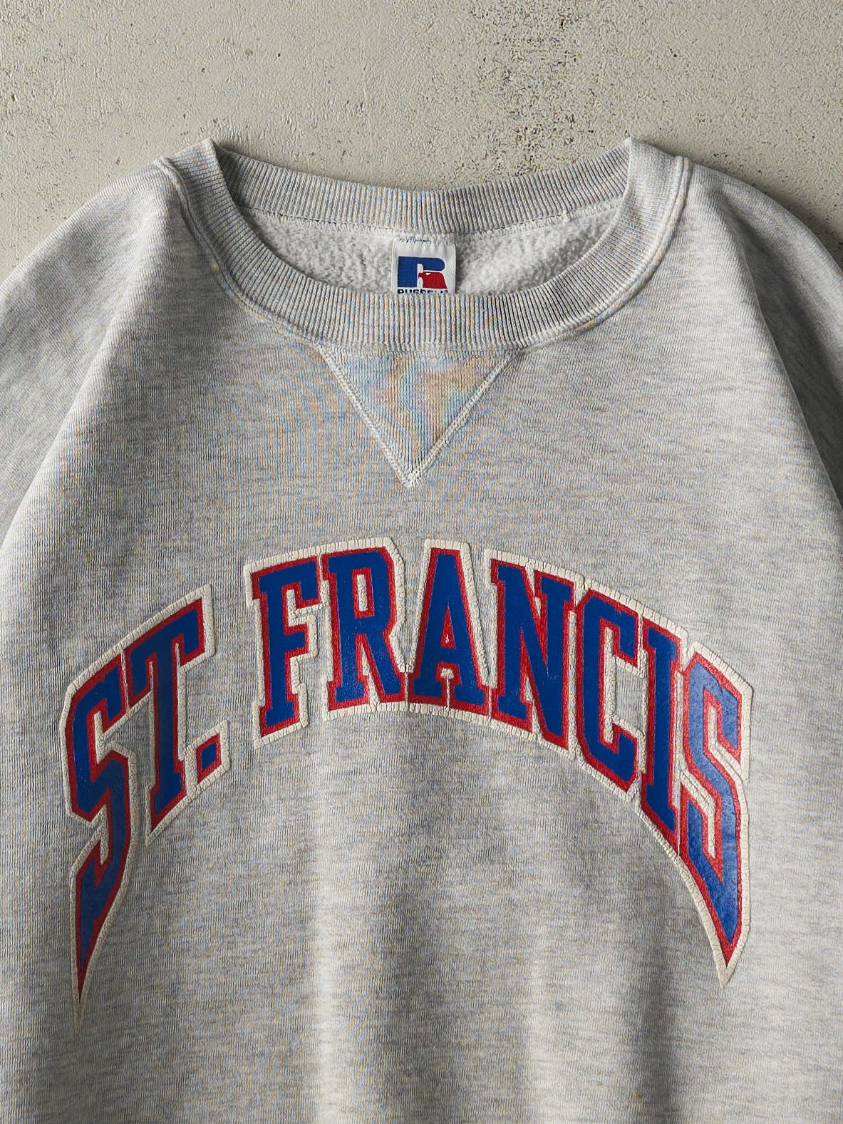 Vintage 90s Heather Grey St. Francis Russell Athletic Crewneck (L)