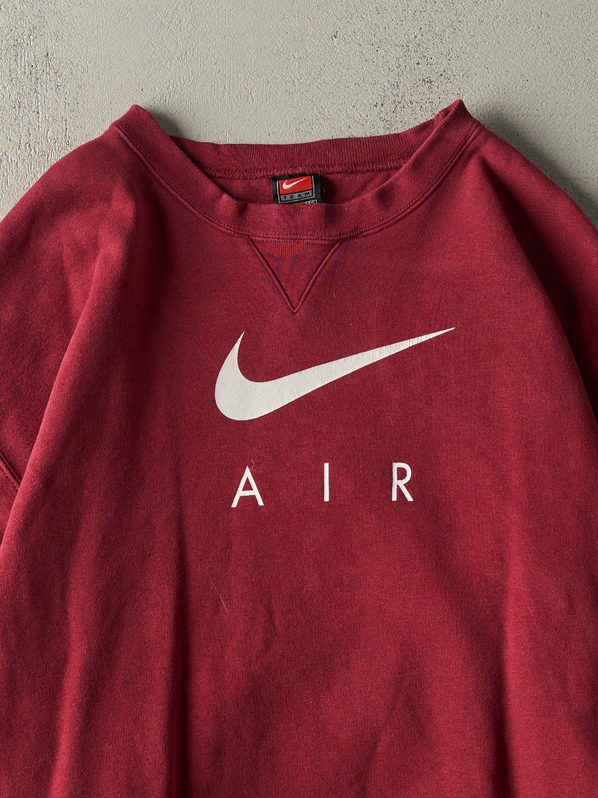 Vintage Y2K Burgundy Nike Air Crewneck (XXL/XXXL)