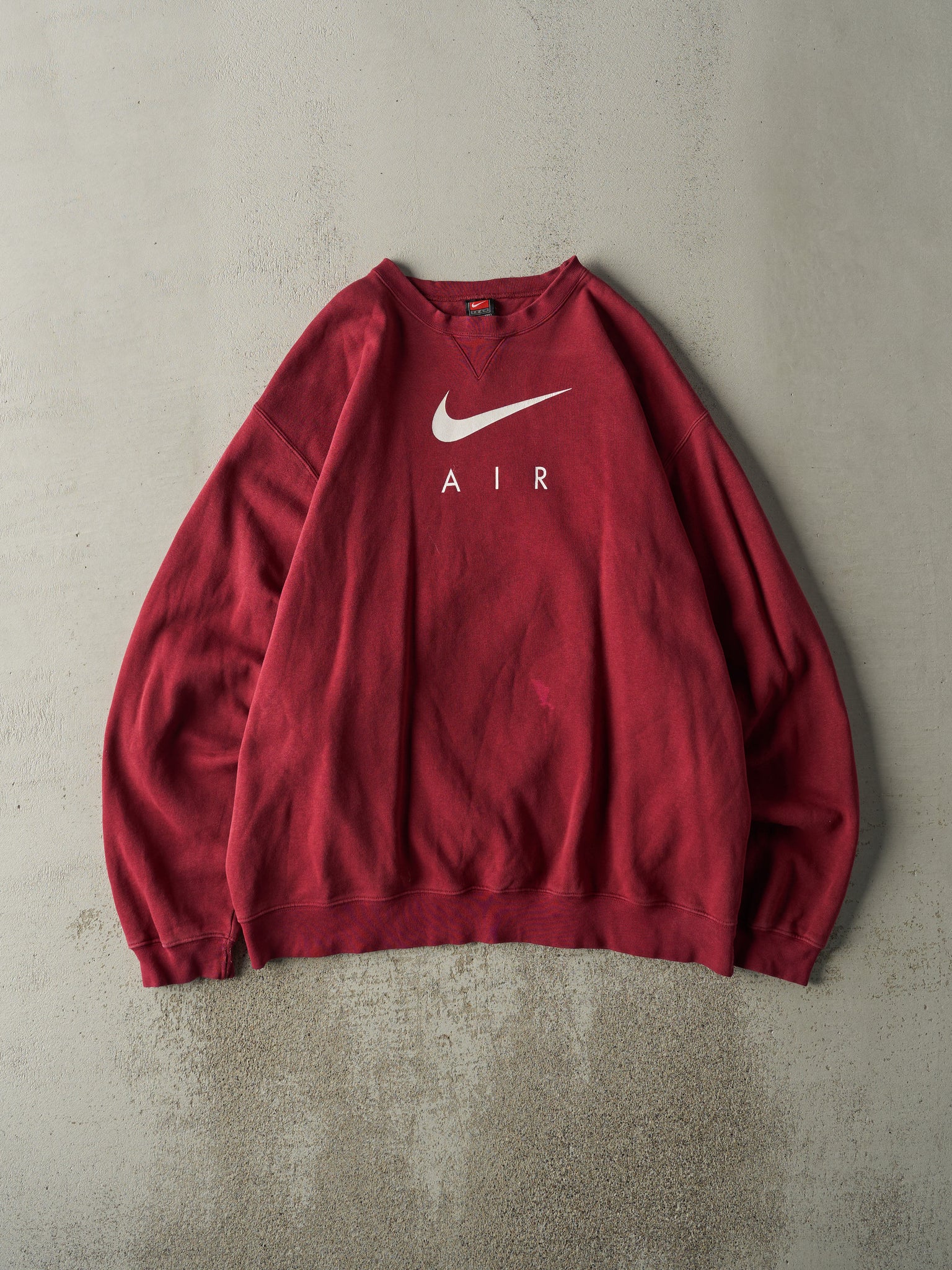 Vintage Y2K Burgundy Nike Air Crewneck (XXL/XXXL)