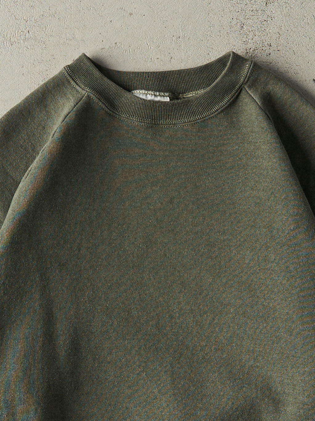 Vintage 90s Washed Green Blank Boxy Crewneck (M)