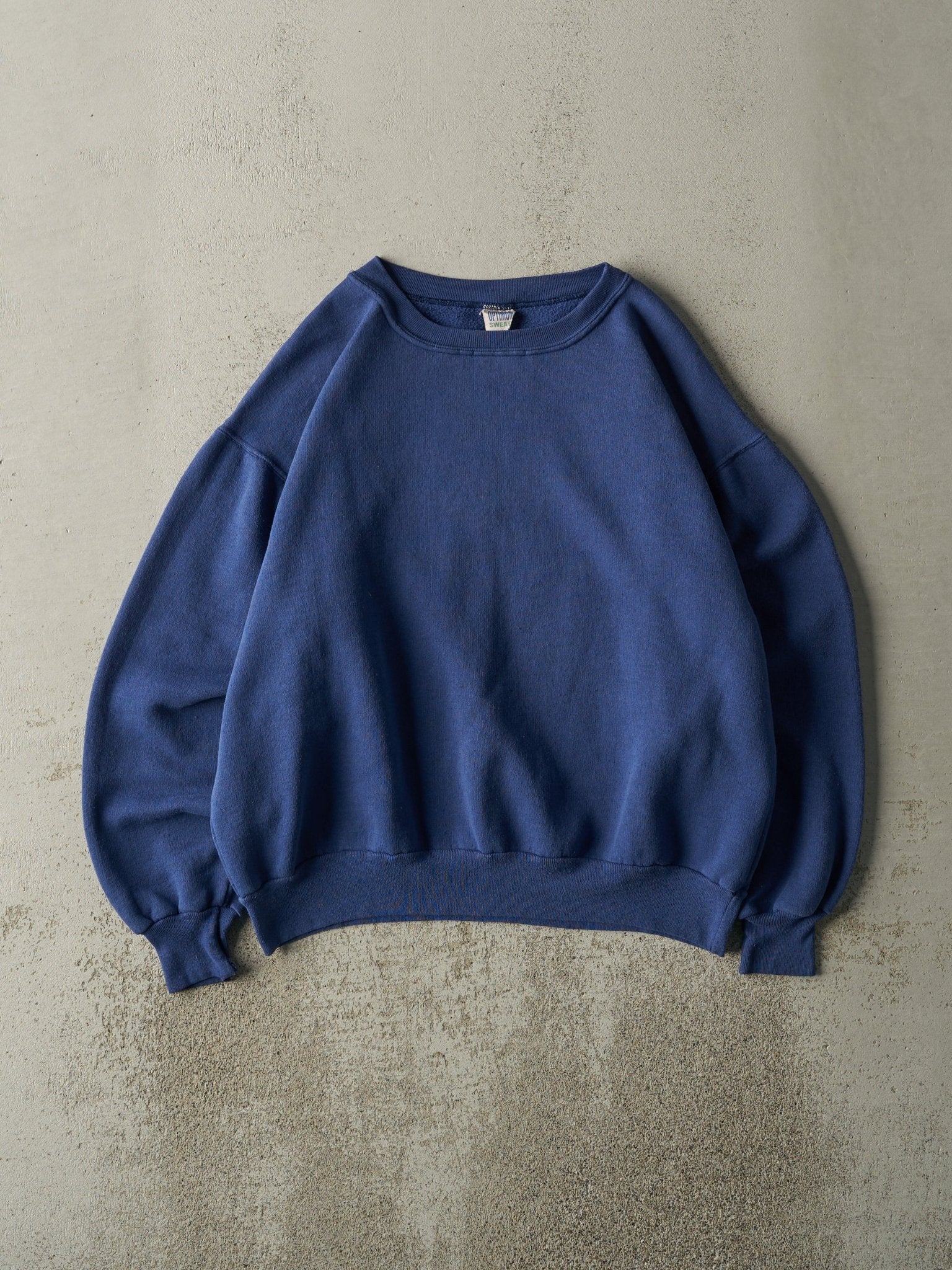 Vintage 90s Blue Blank Boxy Crewneck (L)