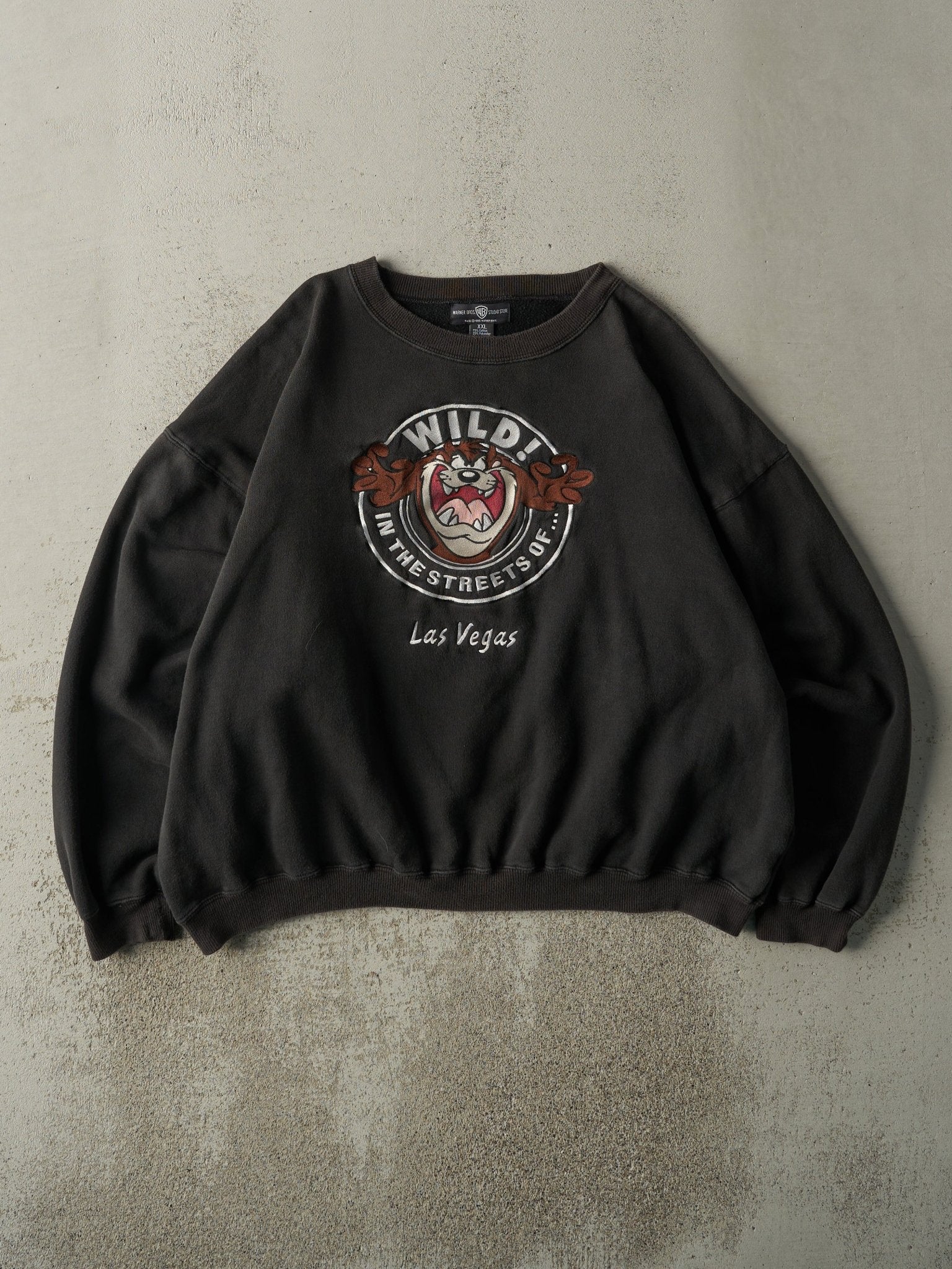 Vintage 95' Black Tasmanian Devil Las Vegas Boxy Crewneck (XXL)