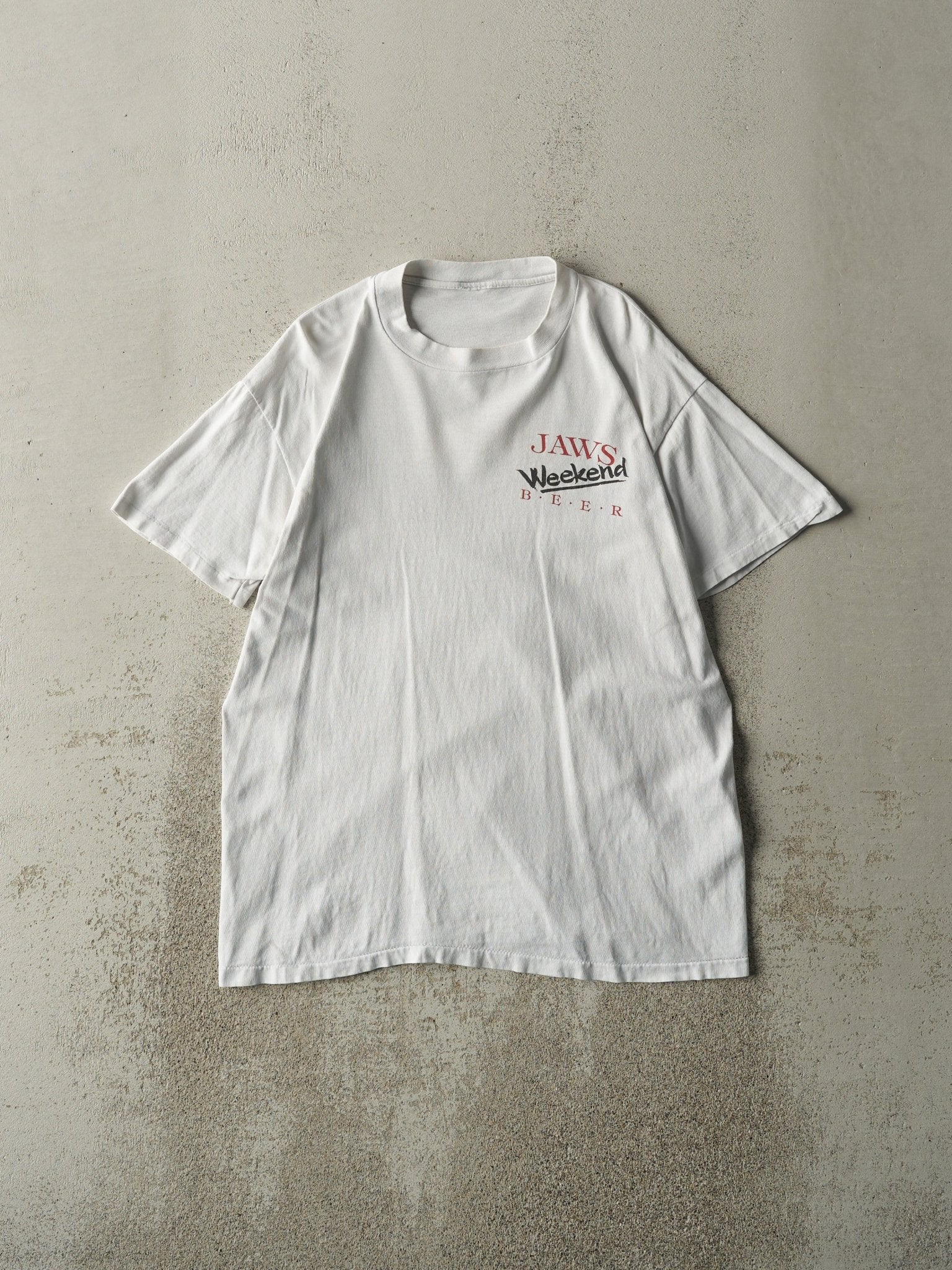 Vintage 90s White Jaws Beer Tee (M)