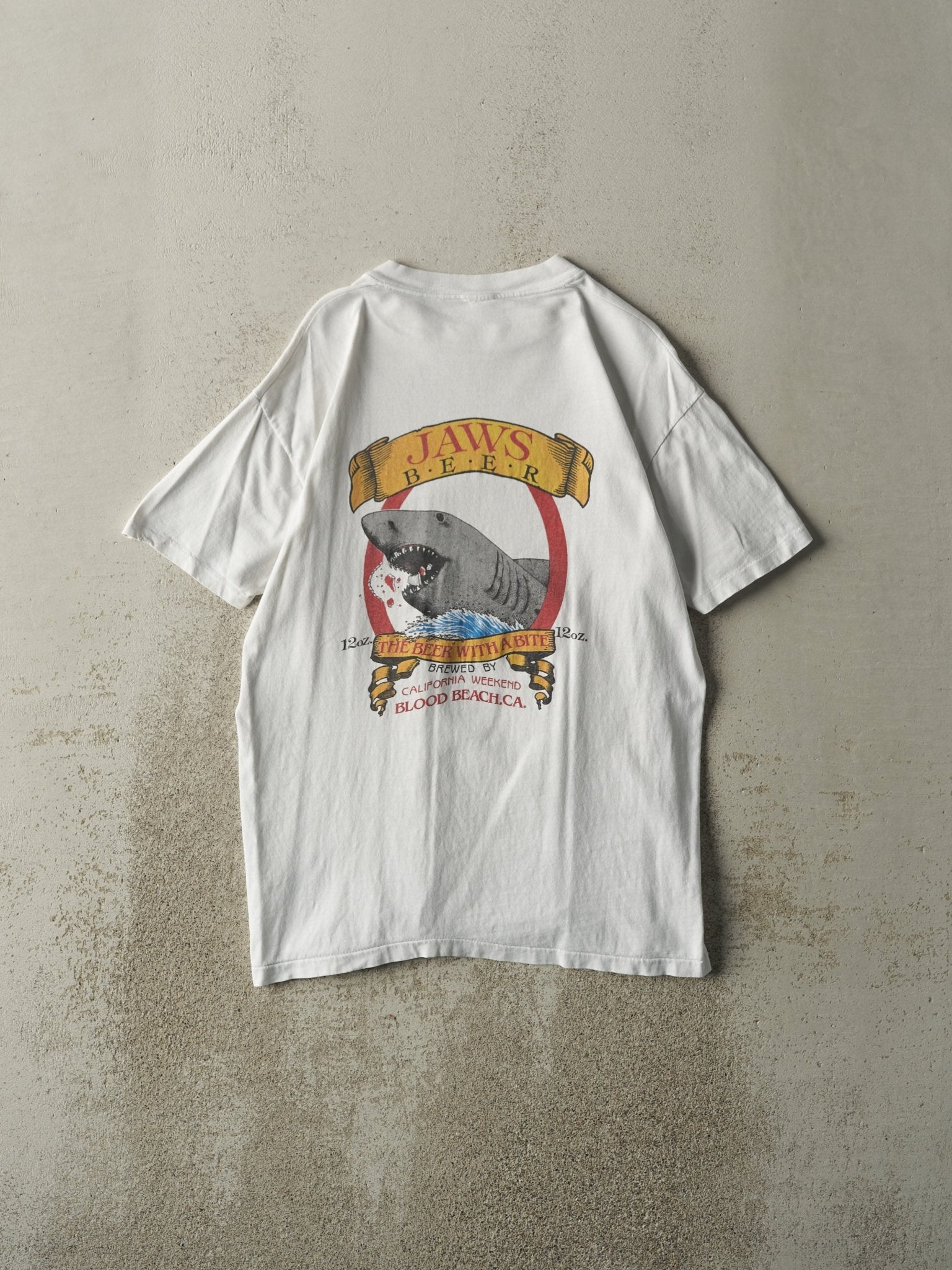 Vintage 90s White Jaws Beer Tee (M)
