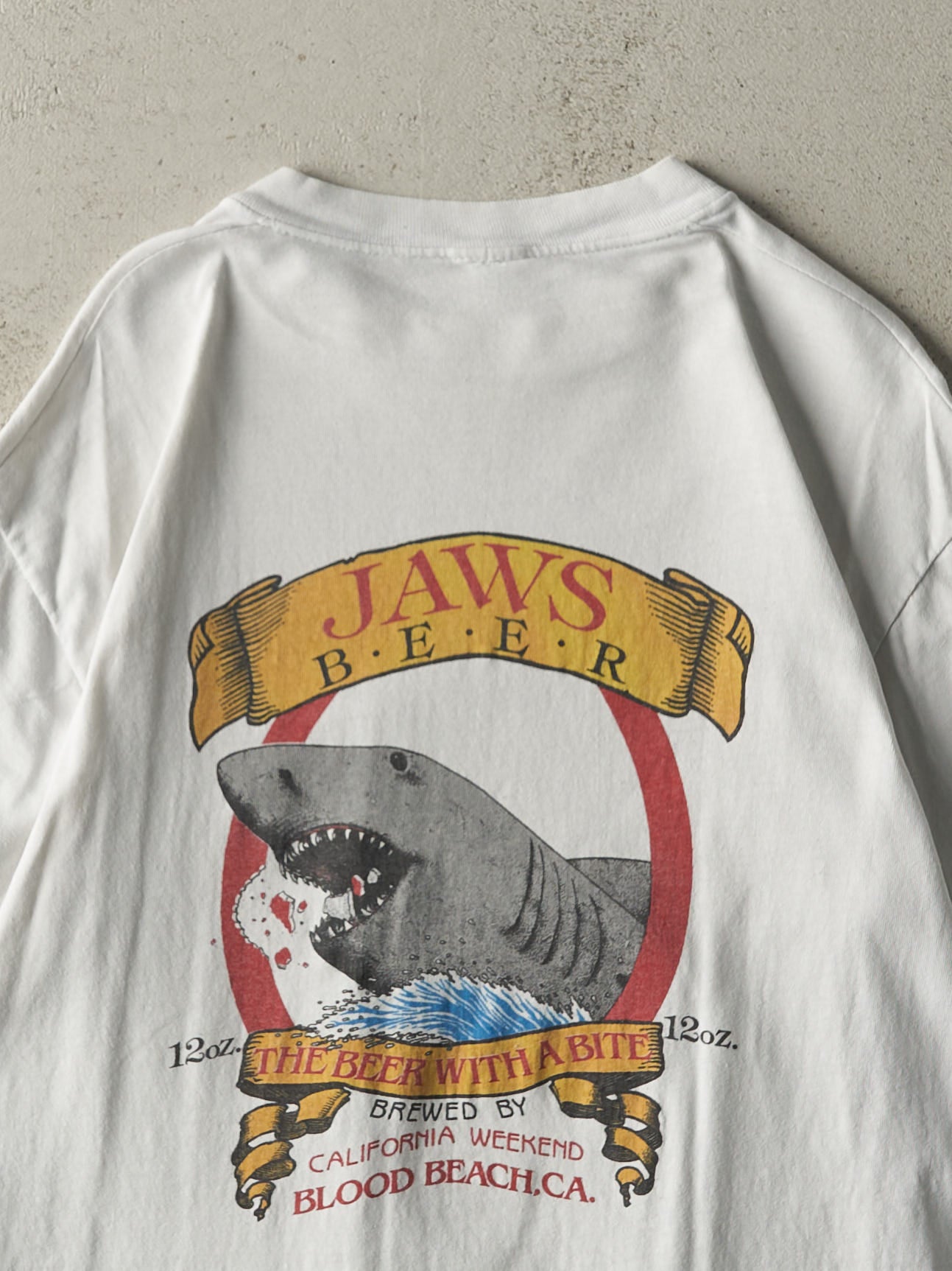Vintage 90s White Jaws Beer Tee (M)
