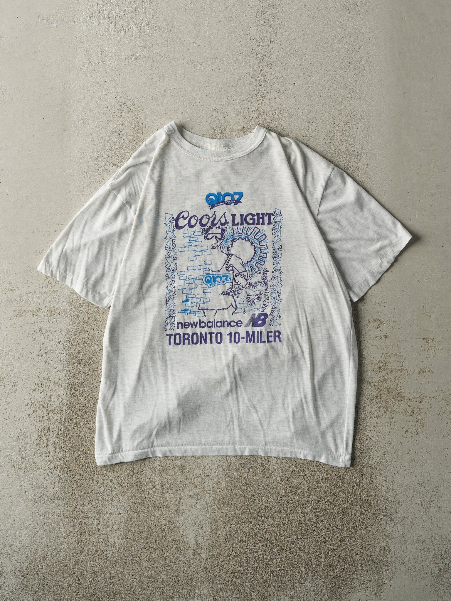 Vintage 90s Heather Grey Coors Light New Balance Toronto 10 Miler Run Tee (M)