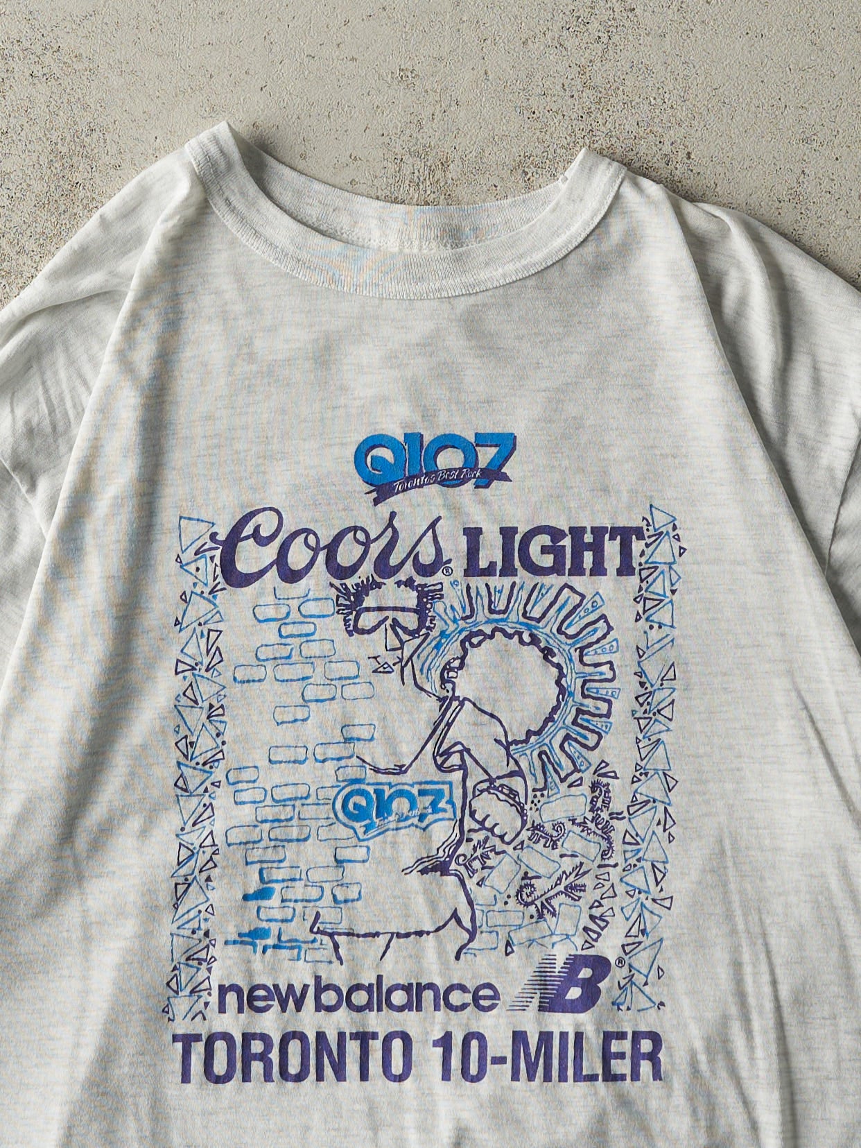 Vintage 90s Heather Grey Coors Light New Balance Toronto 10 Miler Run Tee (M)