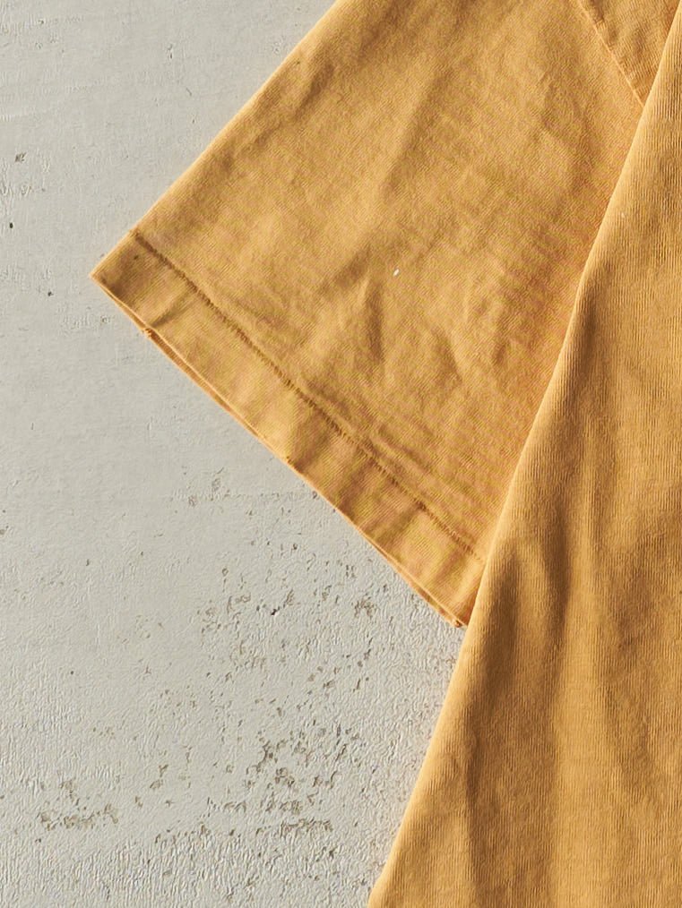 Vintage 90s Yellow Miller Genuine Draft Embroidered Quarter Button Tee (M)