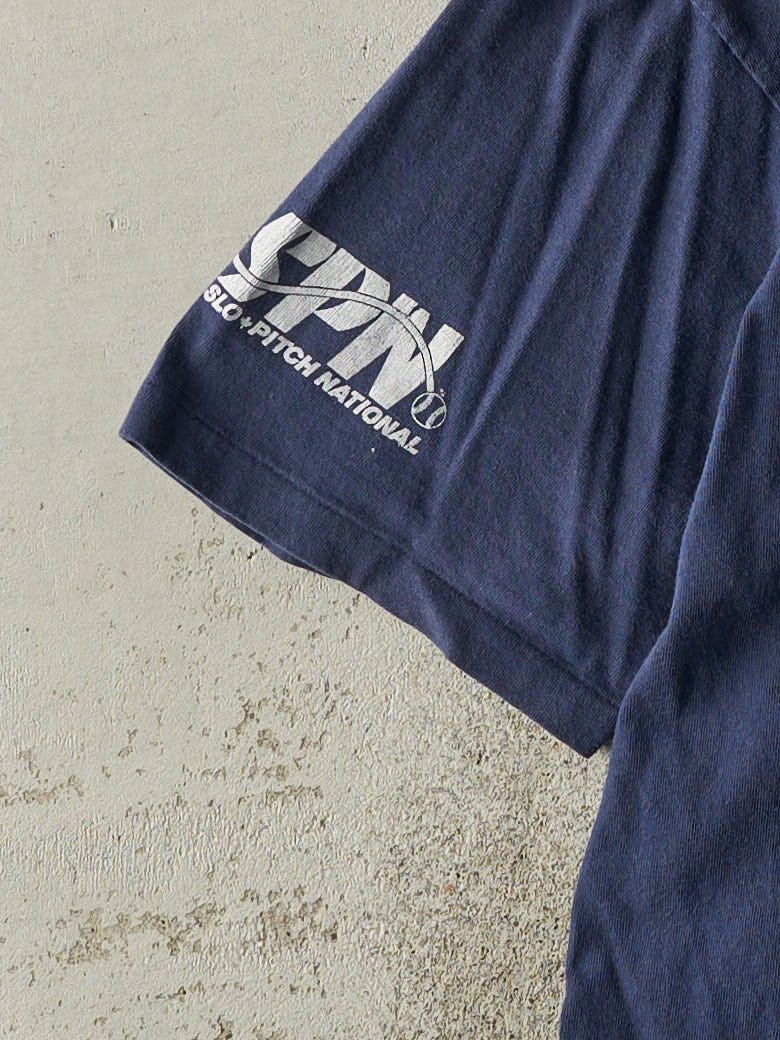 Vintage 90s Navy Blue Coors Light Slo Pitch Single Stitch Tee (L)