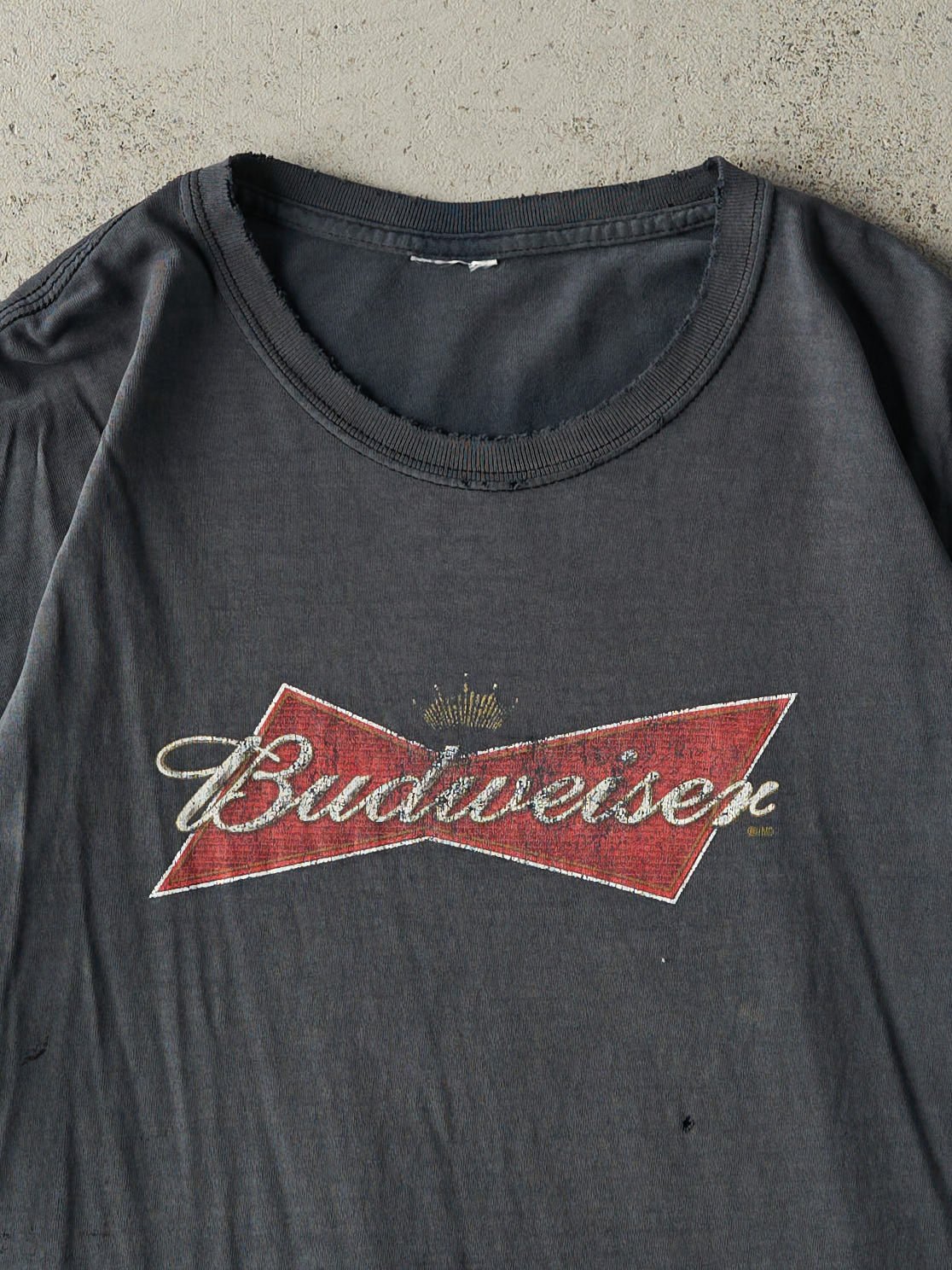 Vintage Y2K Faded Black Budweiser Tee (L)