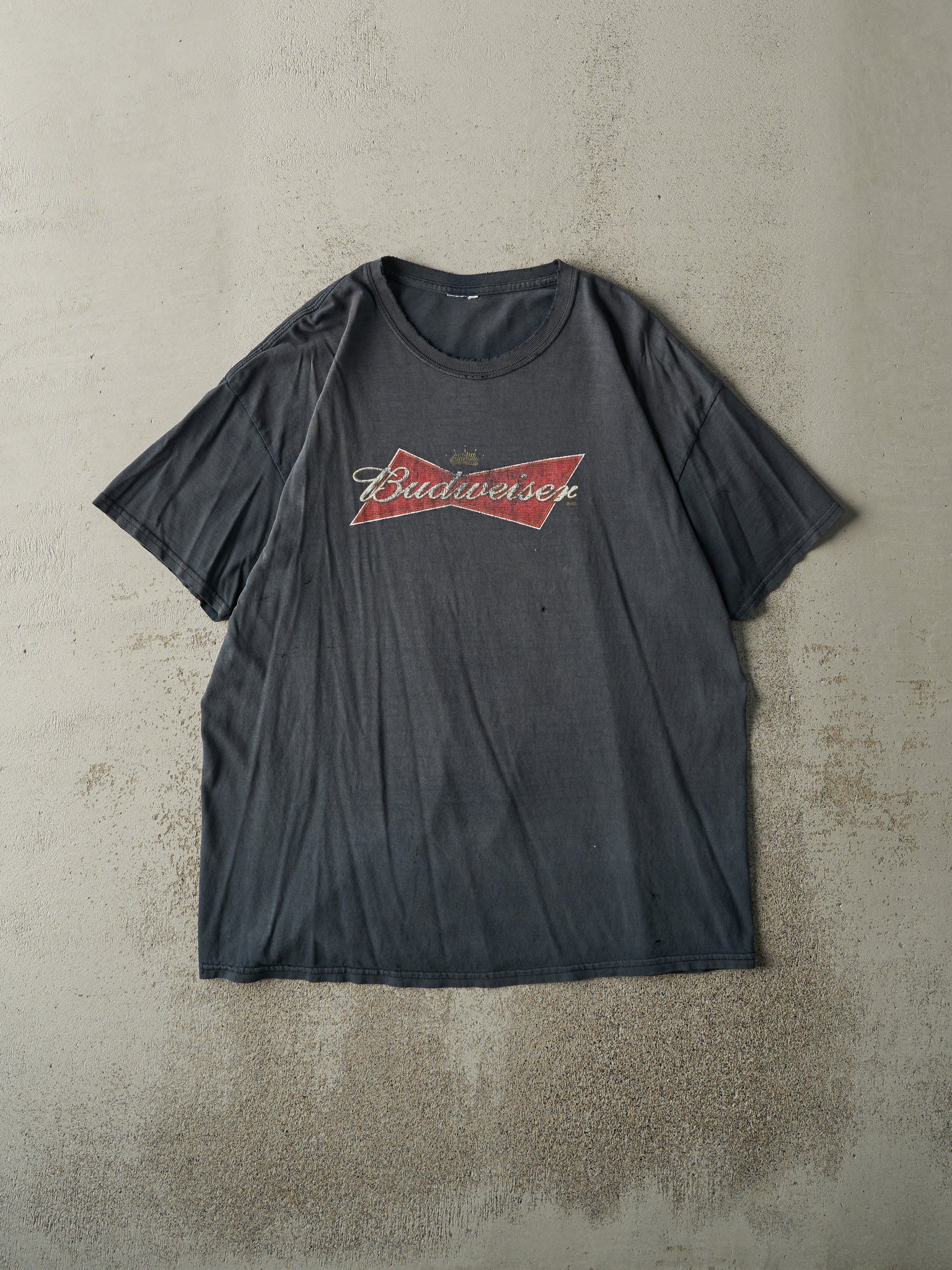 Vintage Y2K Faded Black Budweiser Tee (L)