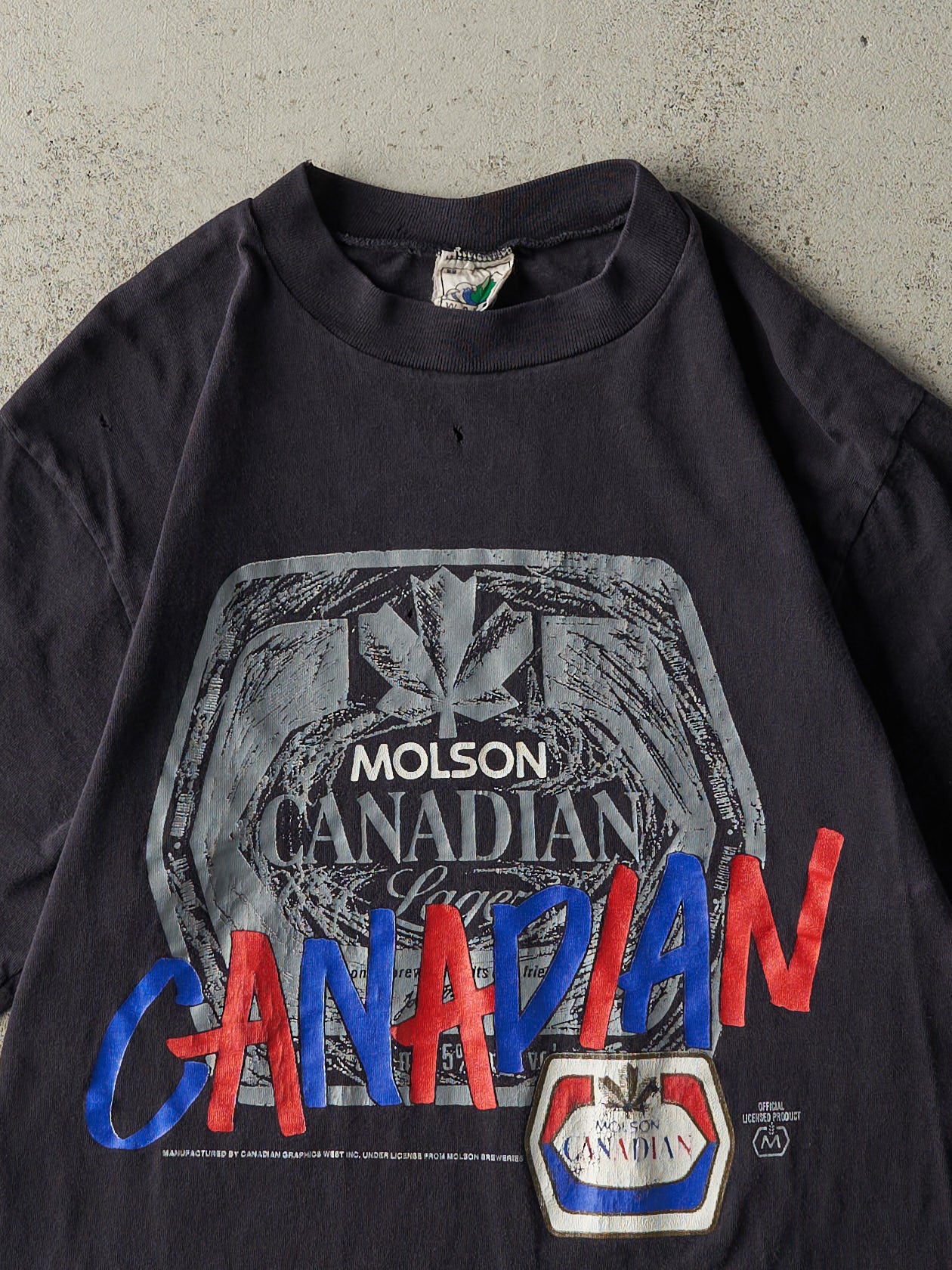 Vintage 90s Black Molson Canadian Single Stitch Tee (S/M)