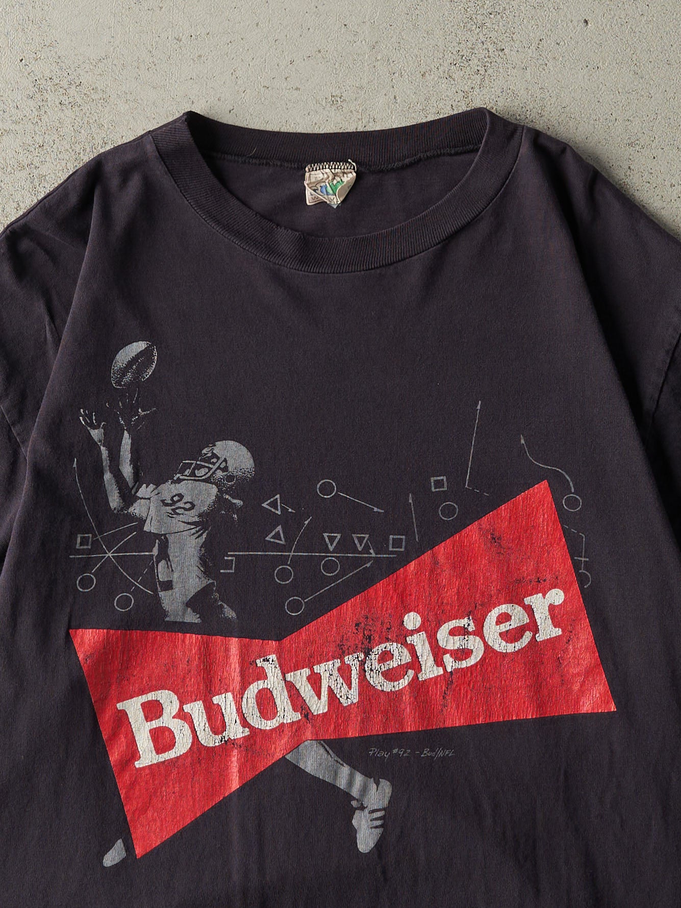Vintage 90s Black Budweiser NFL Single Stitch Tee (L)