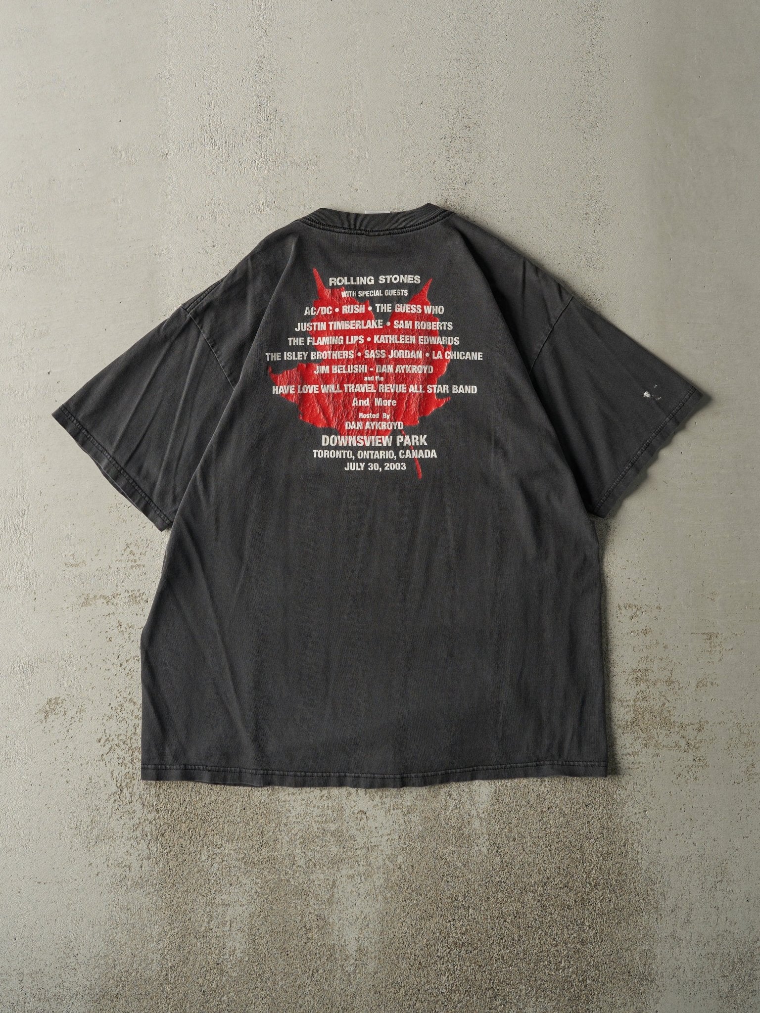 Vintage 03' Faded Black Molson Canadian Rocks Toronto Tee (L)