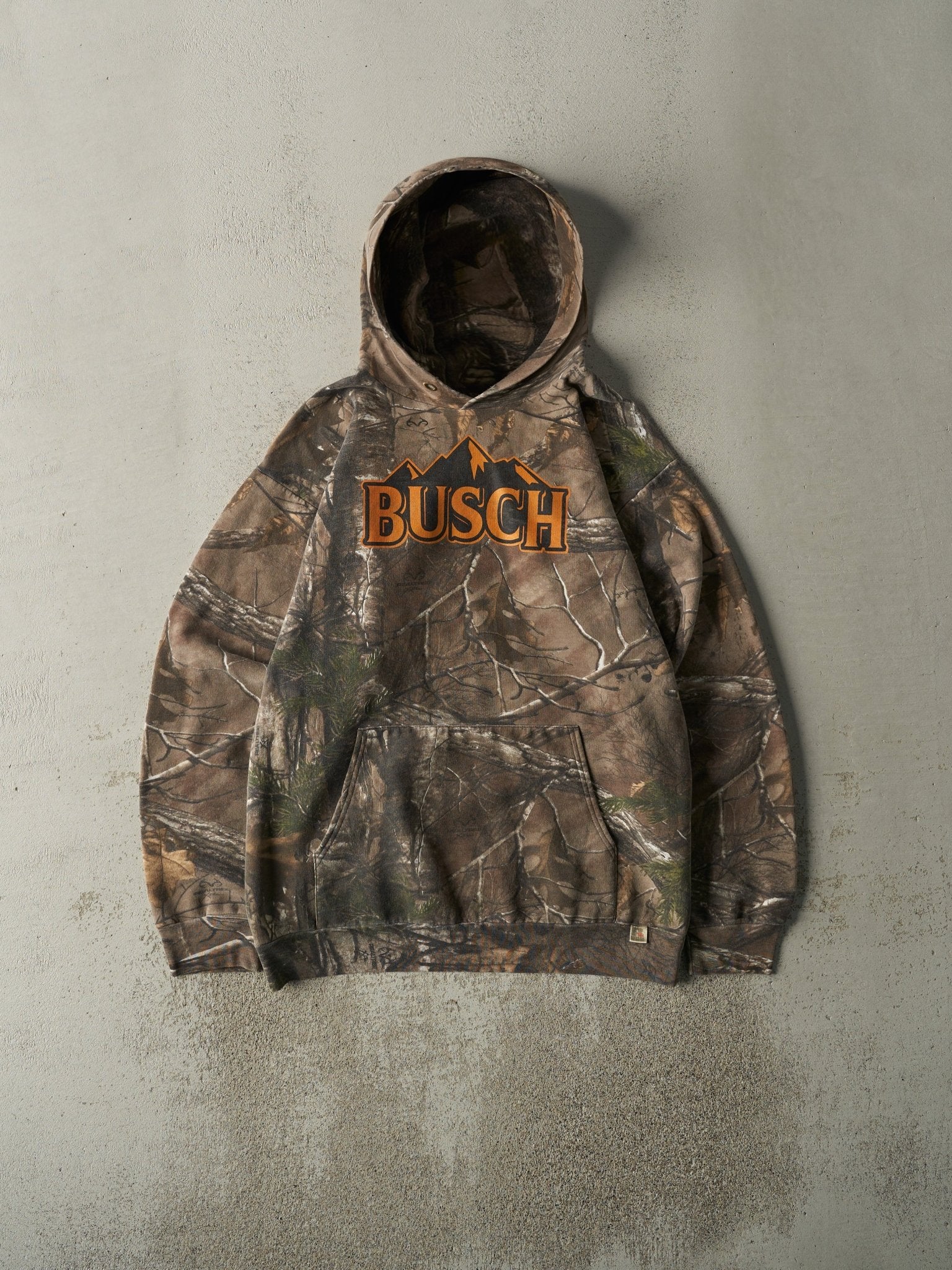 Vintage Y2K Camo Russell Athletic x Realtree Busch Hoodie (M)