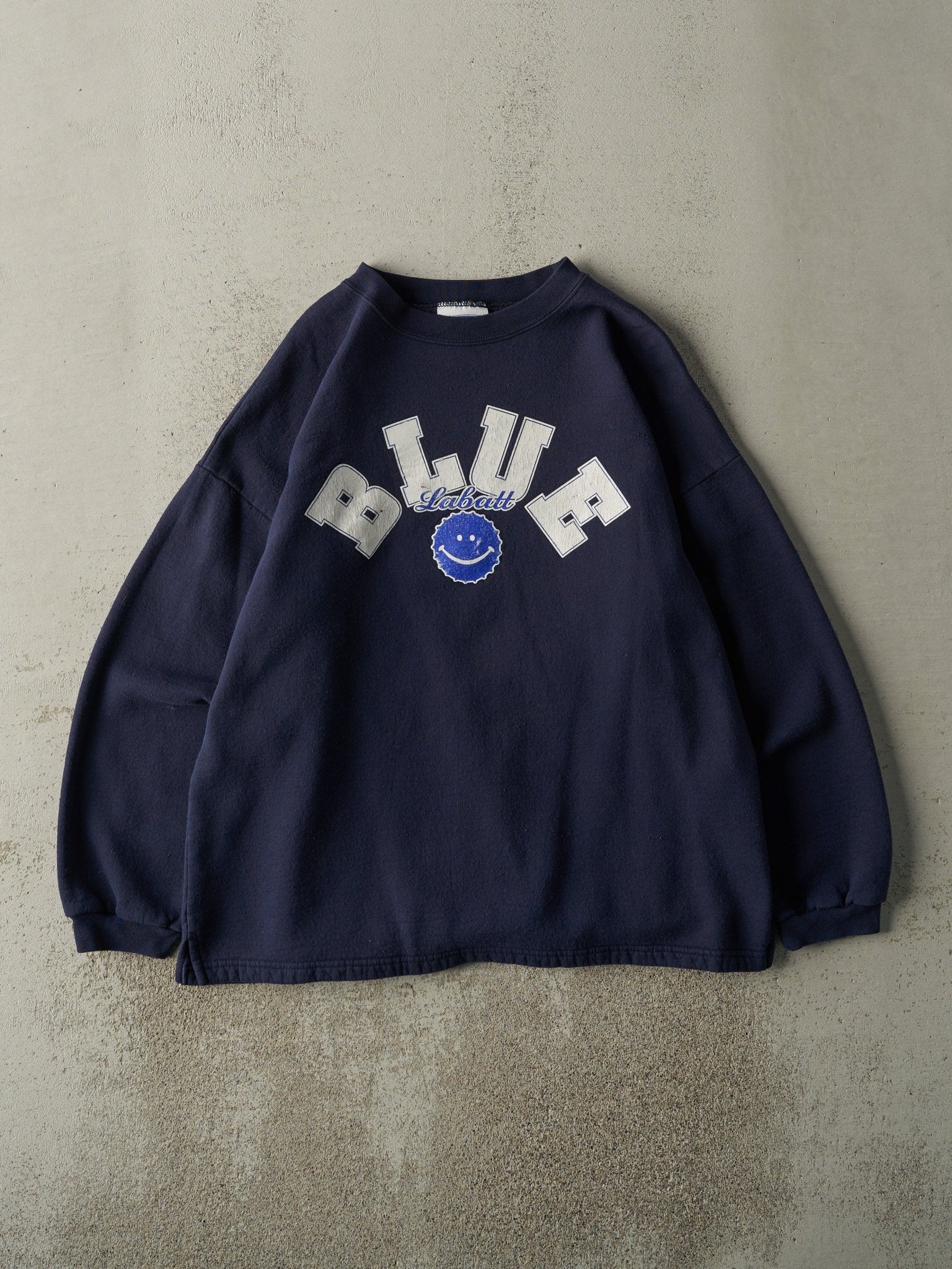 Vintage 90s Navy Blue Labatt Blue Crewneck (L)