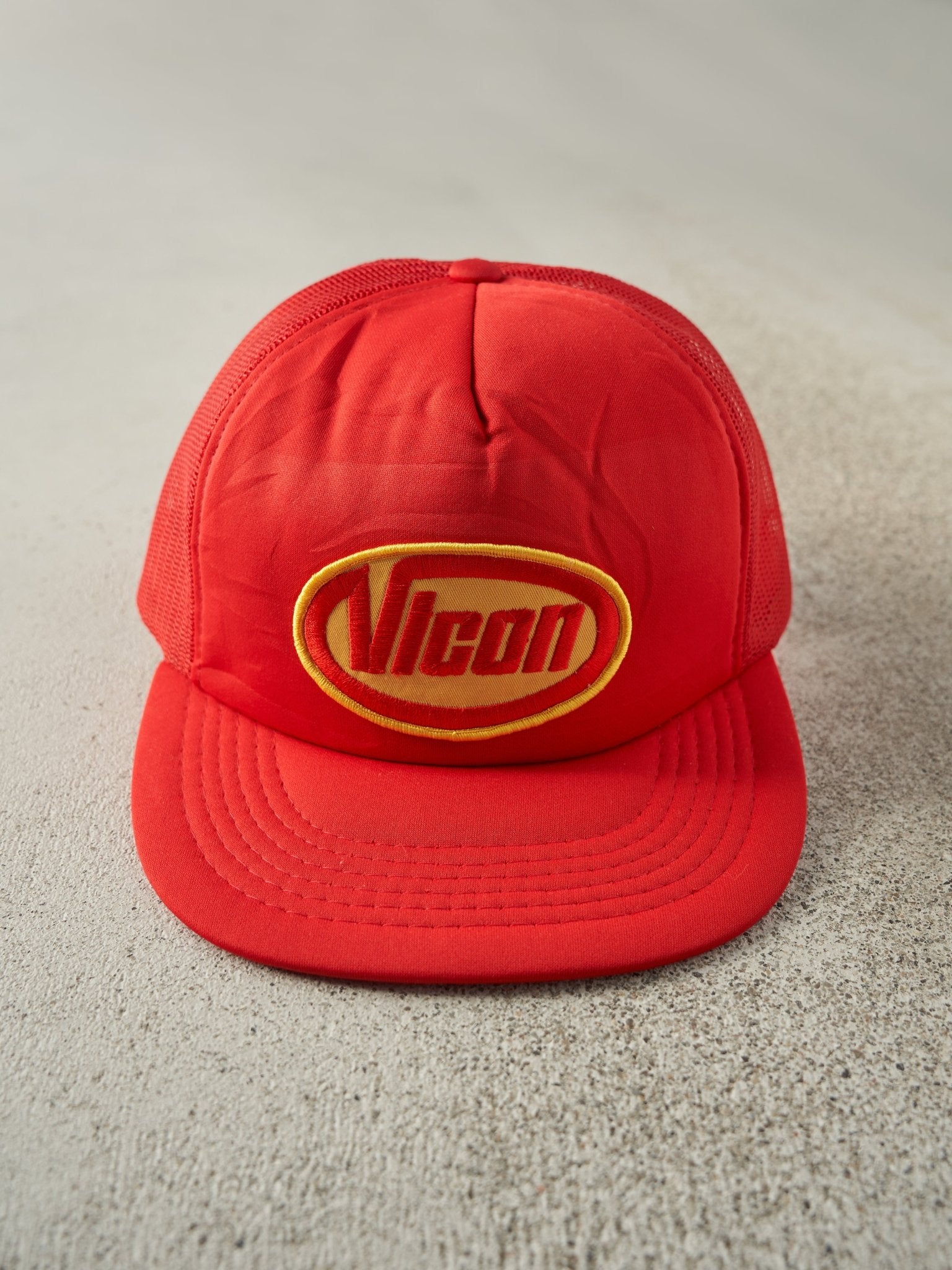 Vintage 80s Red Vicon Foam Trucker Hat