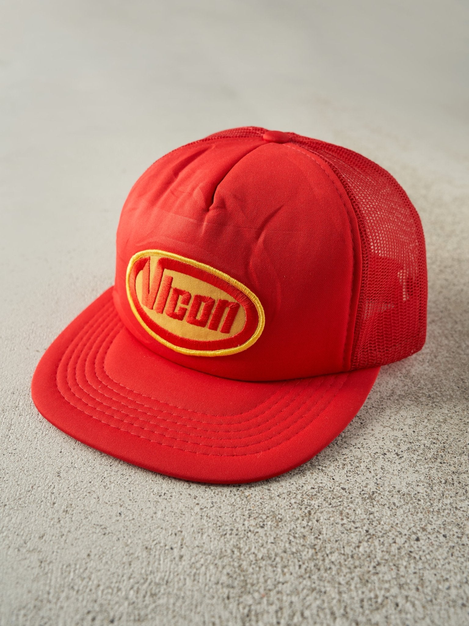 Vintage 80s Red Vicon Foam Trucker Hat