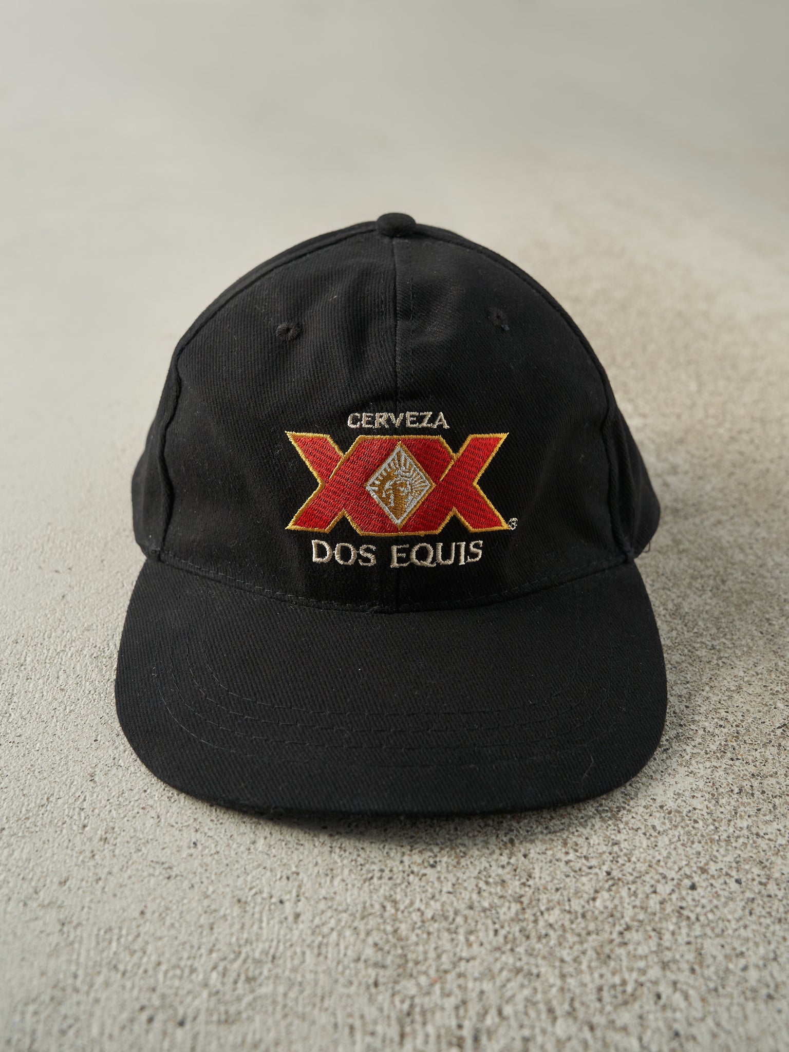 Vintage 90s Black Embroidered Cerveza XX Dos Equis Snapback