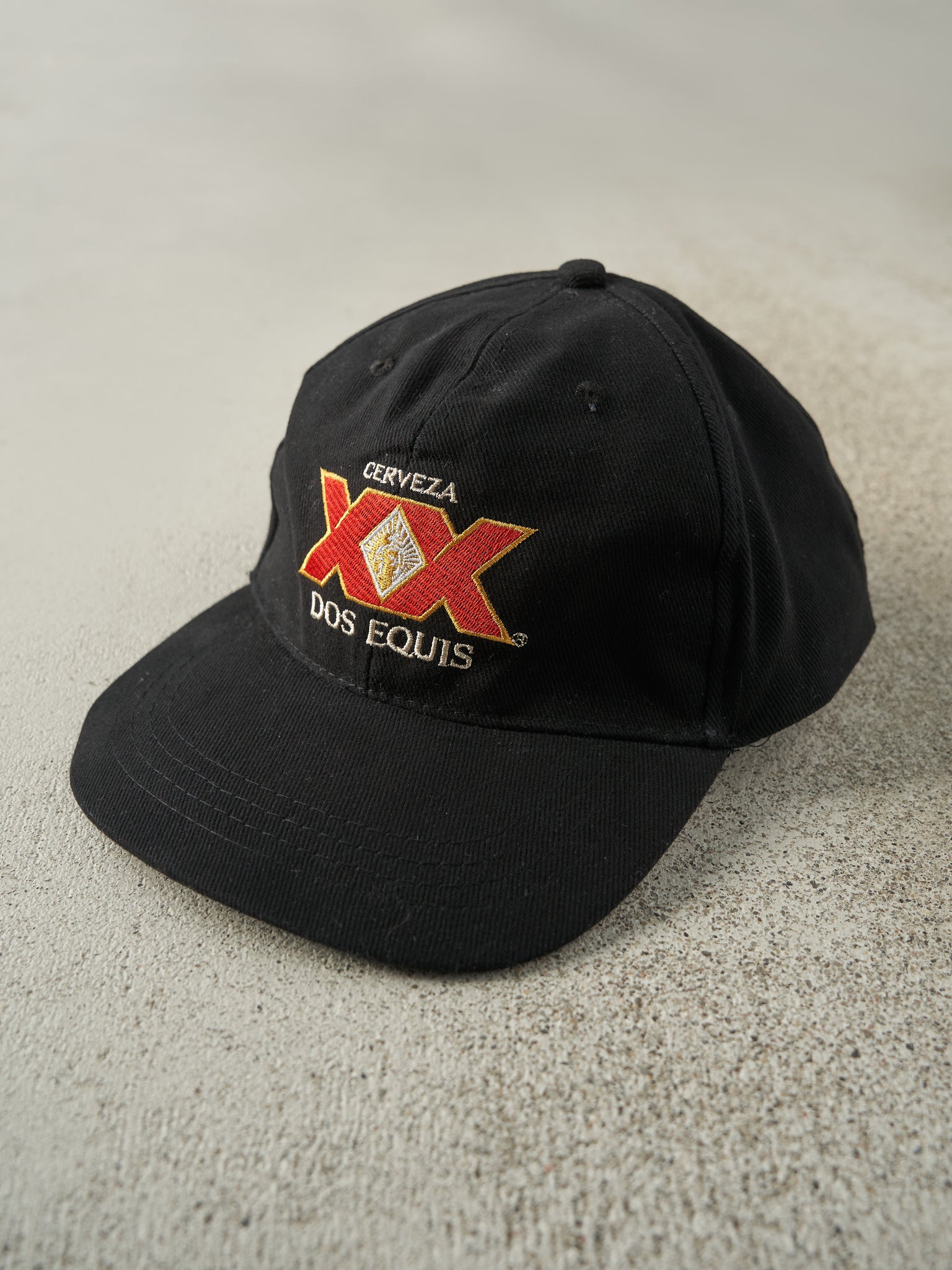 Vintage 90s Black Embroidered Cerveza XX Dos Equis Snapback