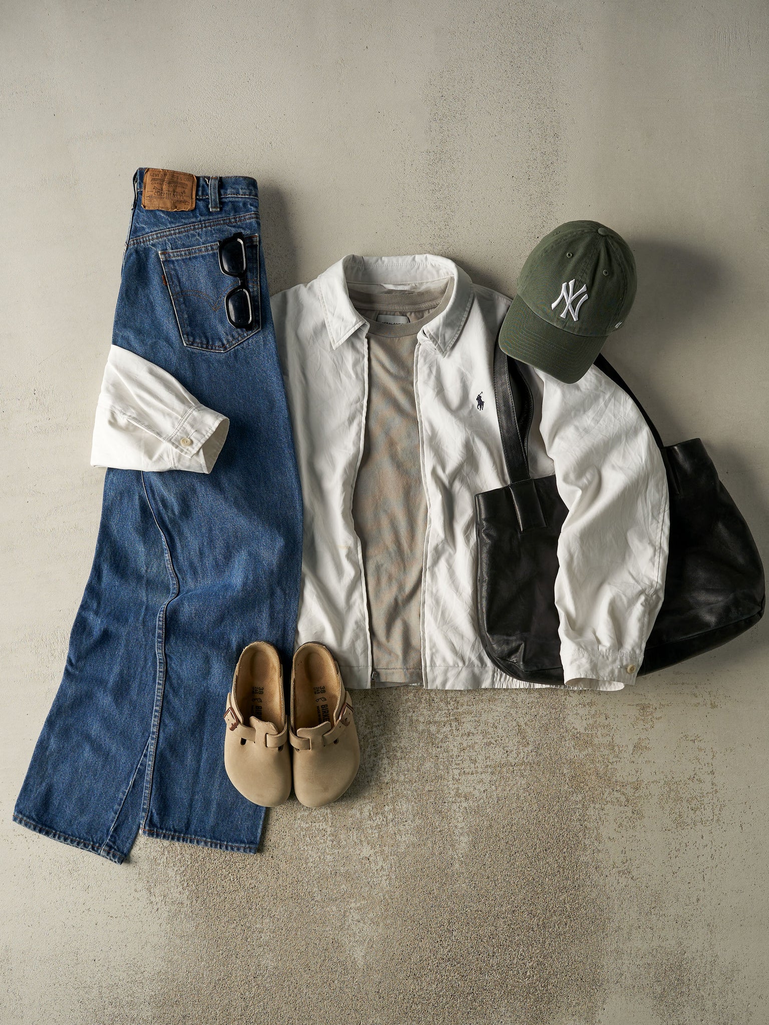 Vintage 90s White Polo Ralph Lauren Harrington Jacket (L/XL)