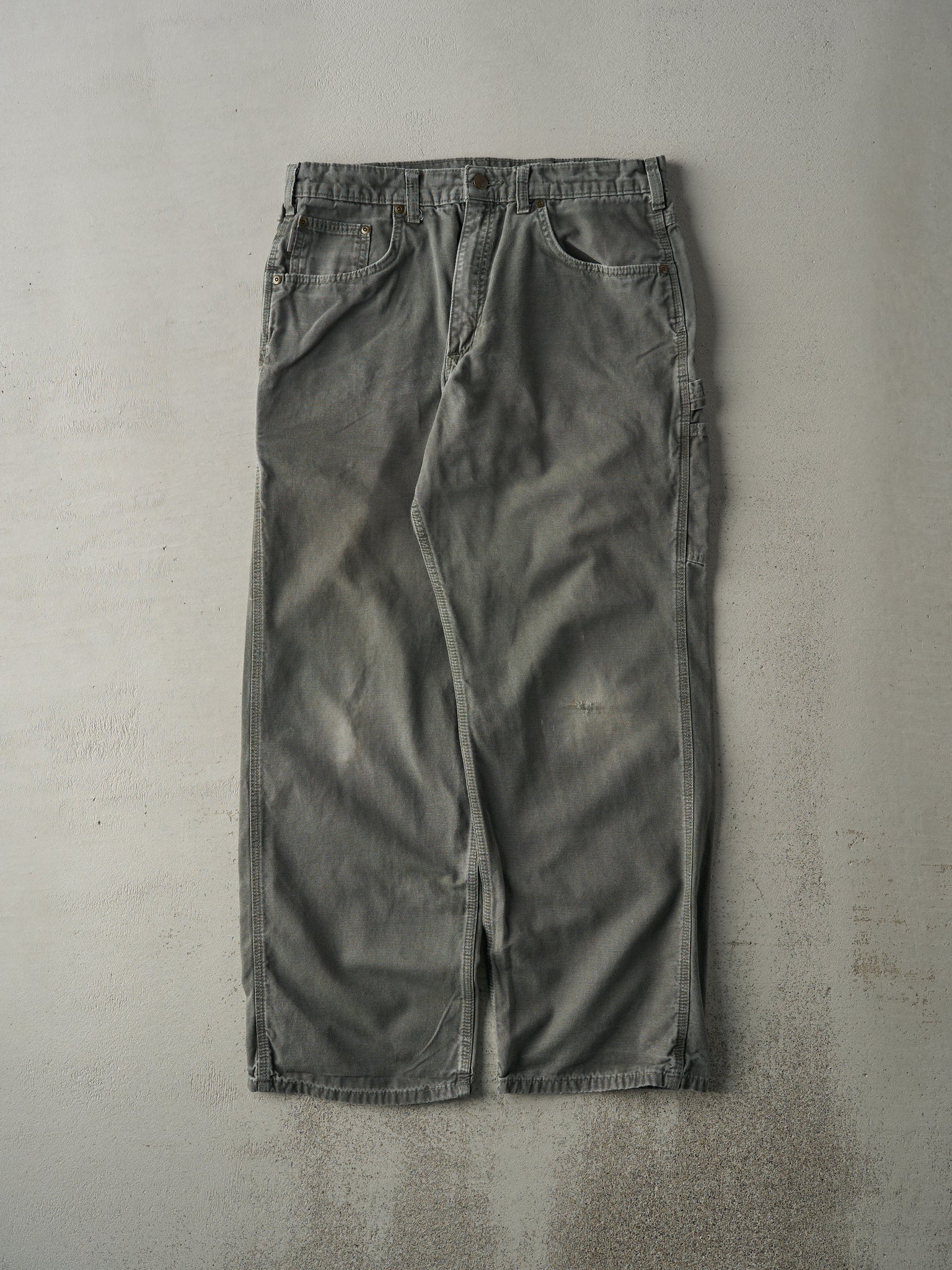 Vintage Y2K Olive Green Carhartt Light Weight Carpenter Pants (34x30)