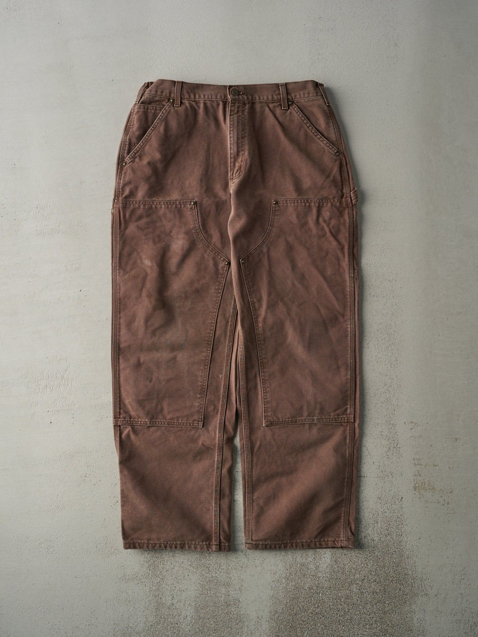 Vintage Y2K Brown Carhartt Double Knee Carpenter Pants (35x31)