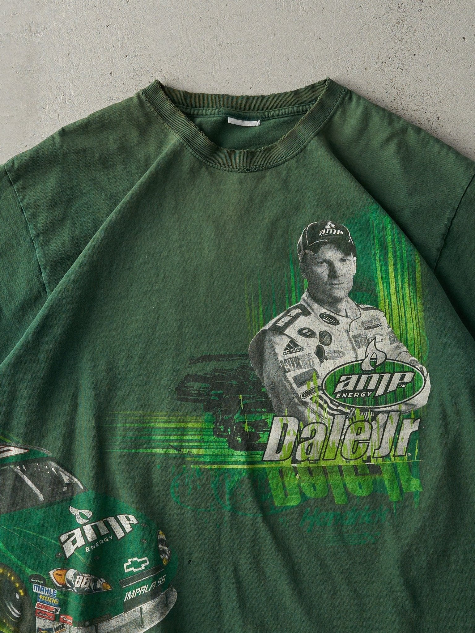 Vintage Y2K Forest Green Nascar Dale Earnhardt Jr Racing Tee (M/L)