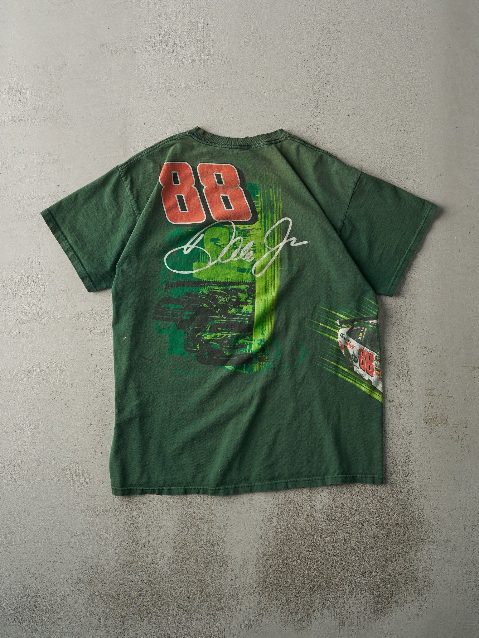 Vintage Y2K Forest Green Nascar Dale Earnhardt Jr Racing Tee (M/L)
