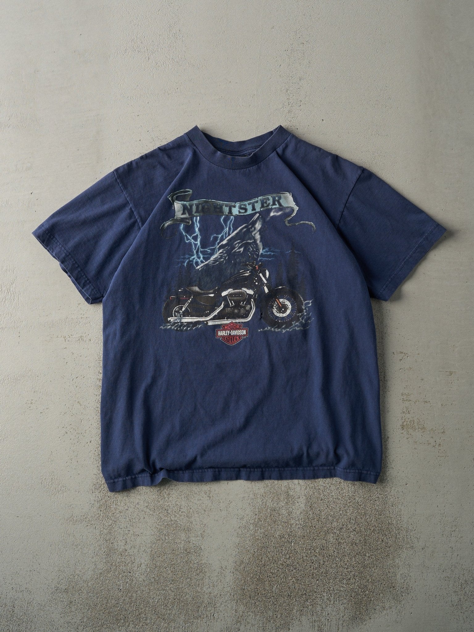Vintage 08' Navy Blue Myrtle Beach Lighting Harley Davidson Tee (M/L)