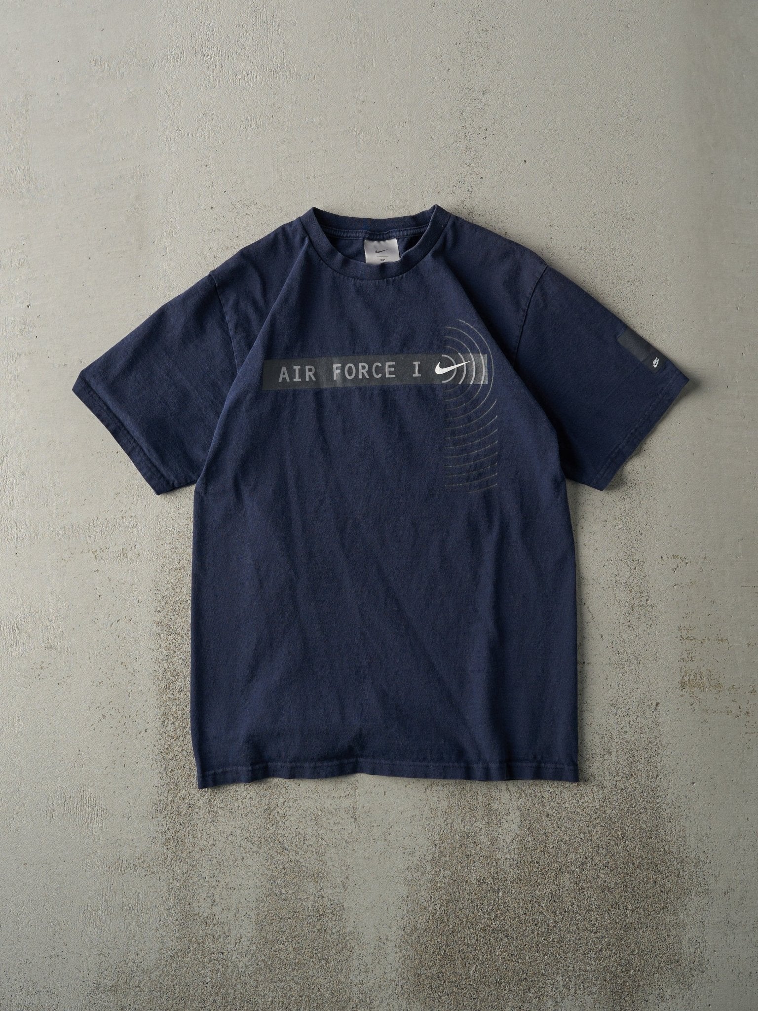 Vintage Y2K Navy Blue Nike Air Force 1 Tee (S)