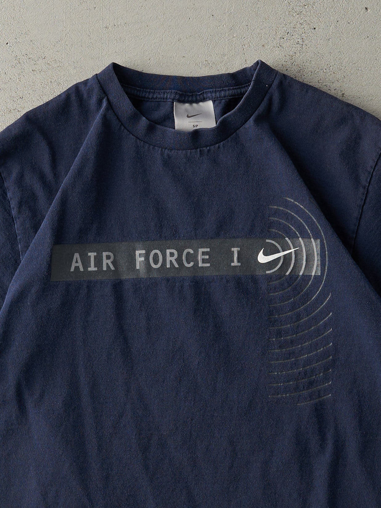 Vintage Y2K Navy Blue Nike Air Force 1 Tee (S)