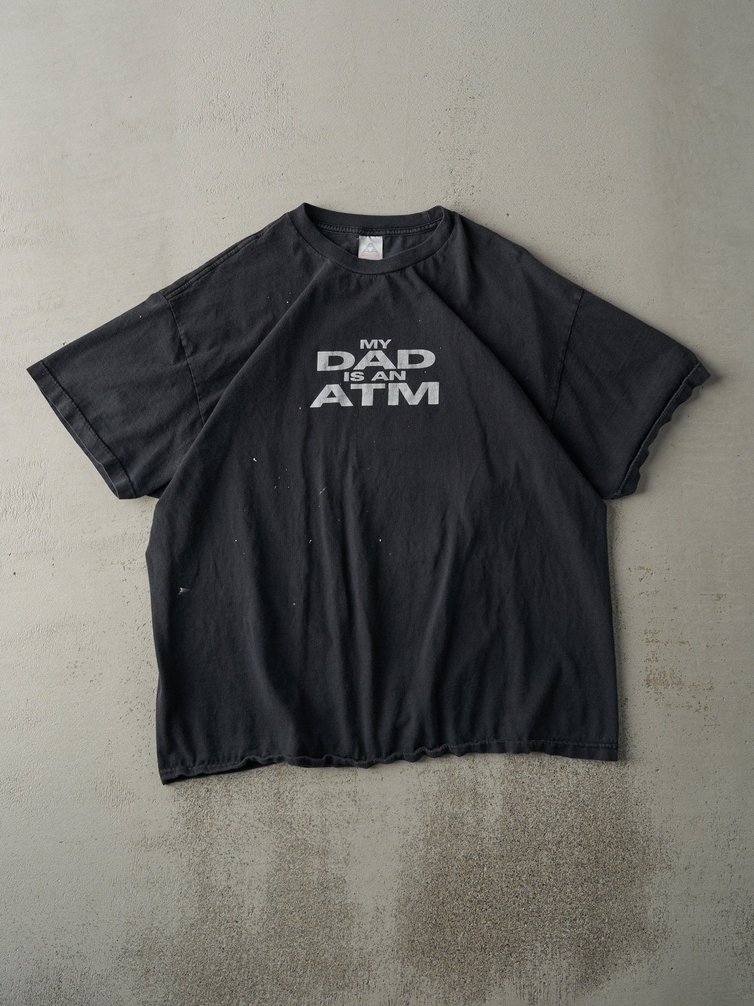 Vintage Y2K Faded Black "My Dad is an ATM" Tee (L/XL)
