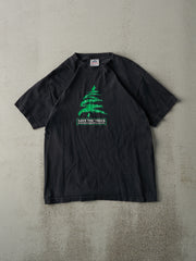 Vintage Y2K Black "Save the Trees" Parody Tee (S)