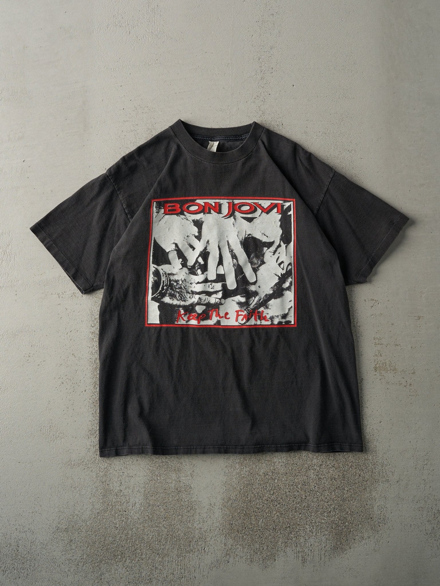 Vintage 92' Black Bon Jovi Keep The Faith Tee (M/L)