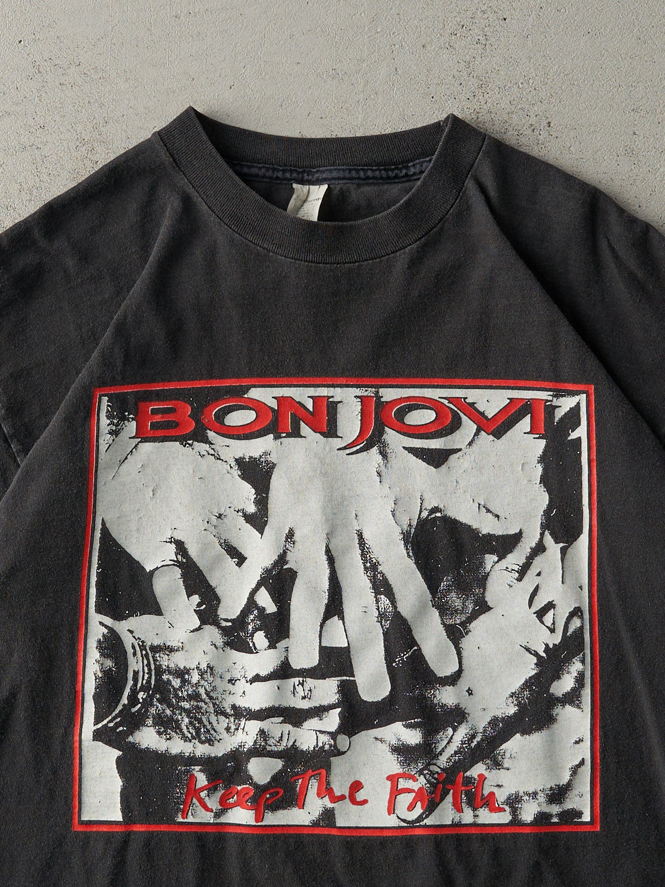Vintage 92' Black Bon Jovi Keep The Faith Tee (M/L)