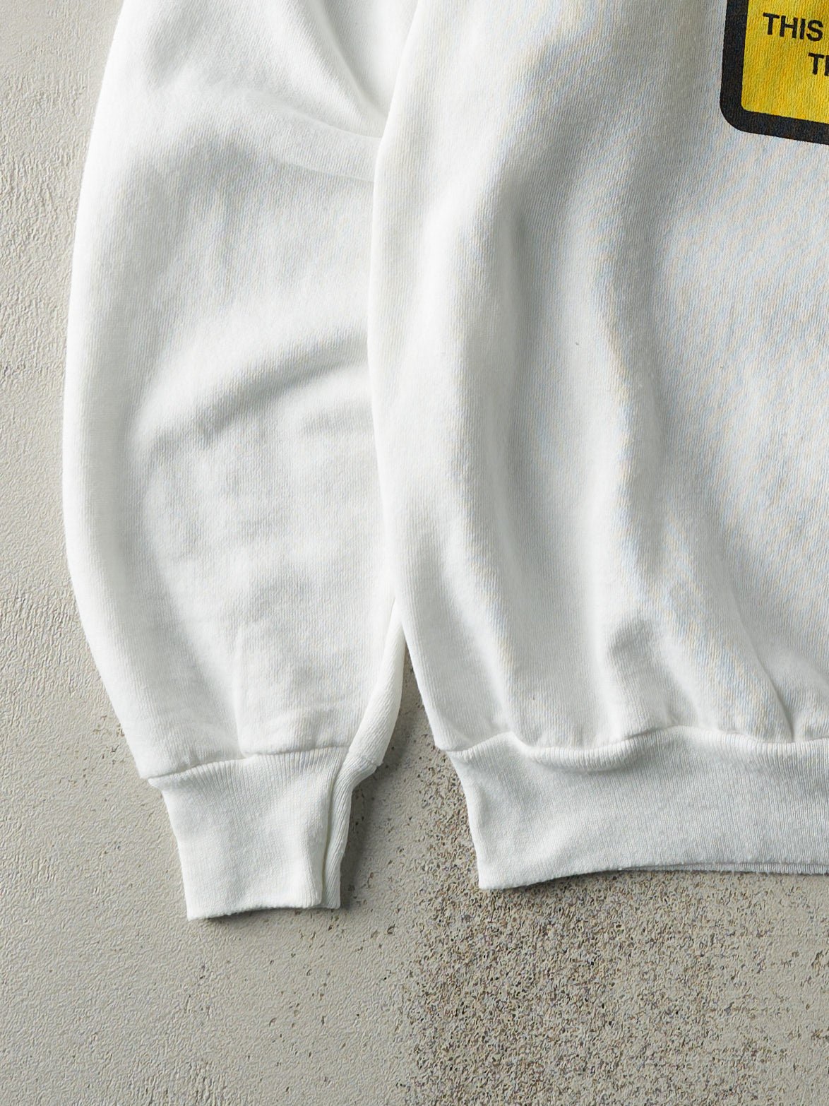 Vintage 90s White "Caution Mall Walker" Crewneck (L)