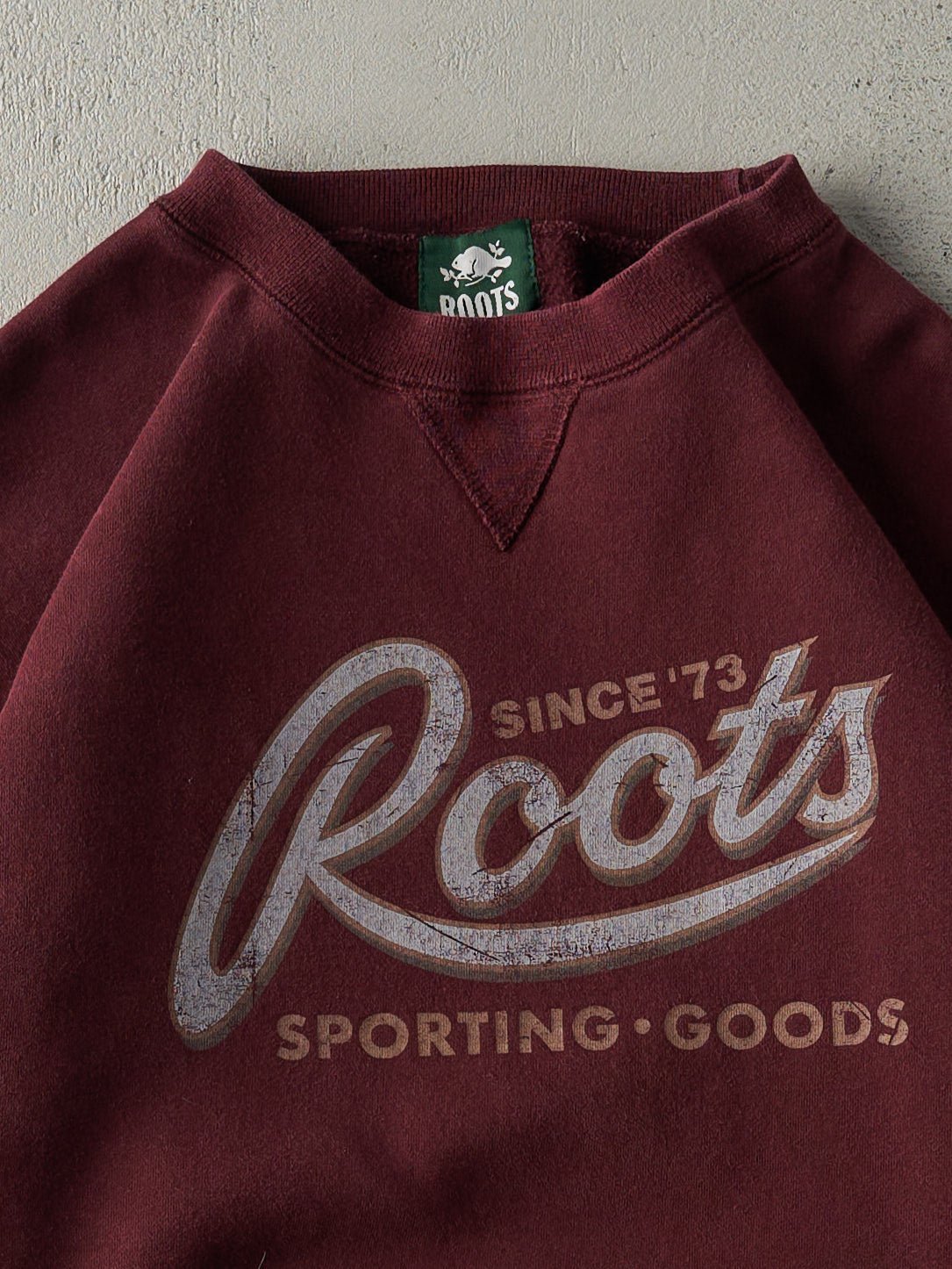 Vintage 90s Burgundy Roots Boxy Crewneck (L)