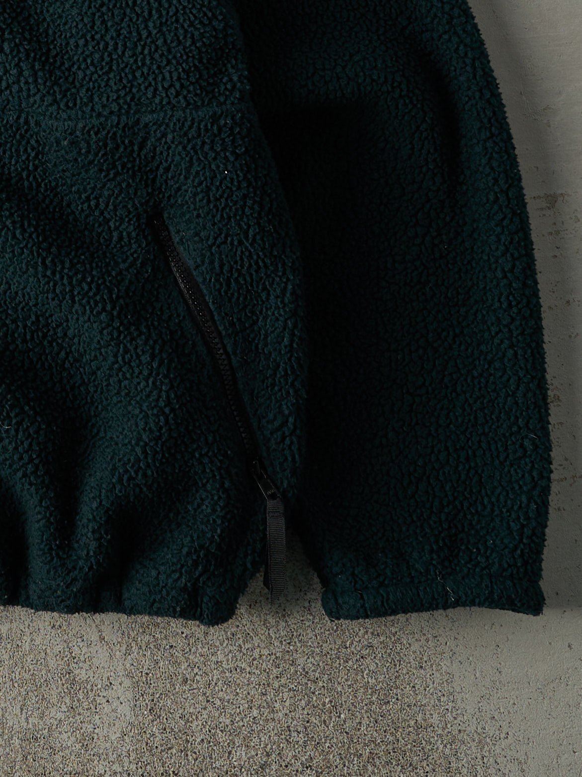 Vintage 90s Forest Green Sherpa Deep Pile Fleece Zip Up (L)