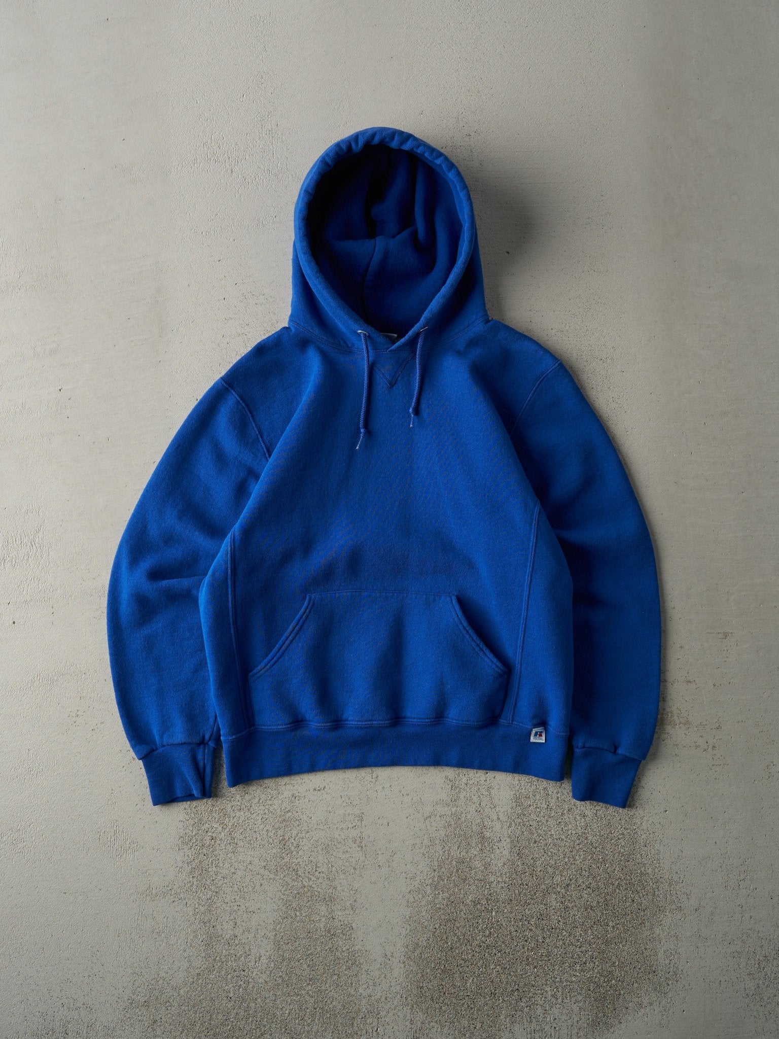 Vintage Y2K Royal Blue Russell Athletic Blank Hoodie (M)