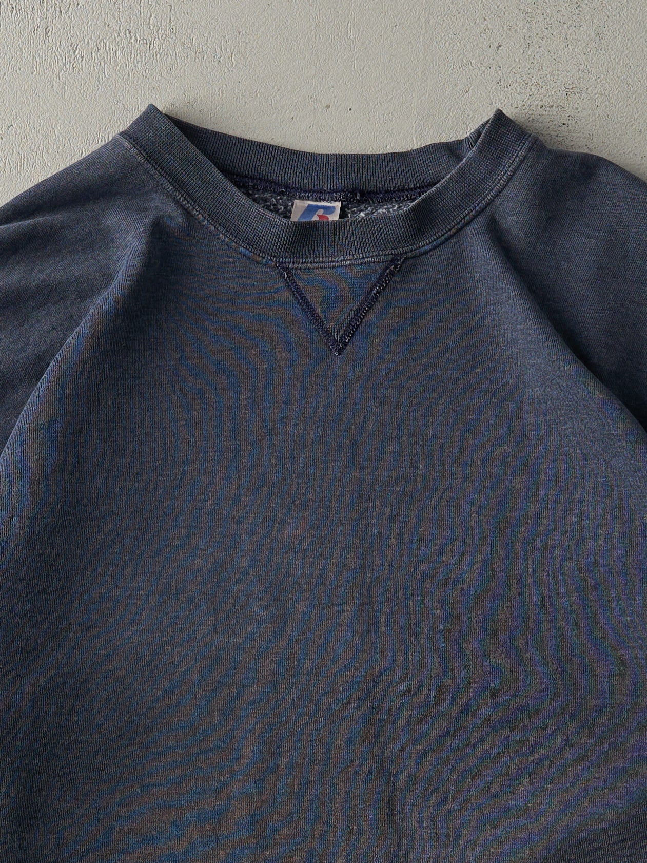 Vintage Y2K Washed Navy Russell Athletic Crewneck (L/XL)