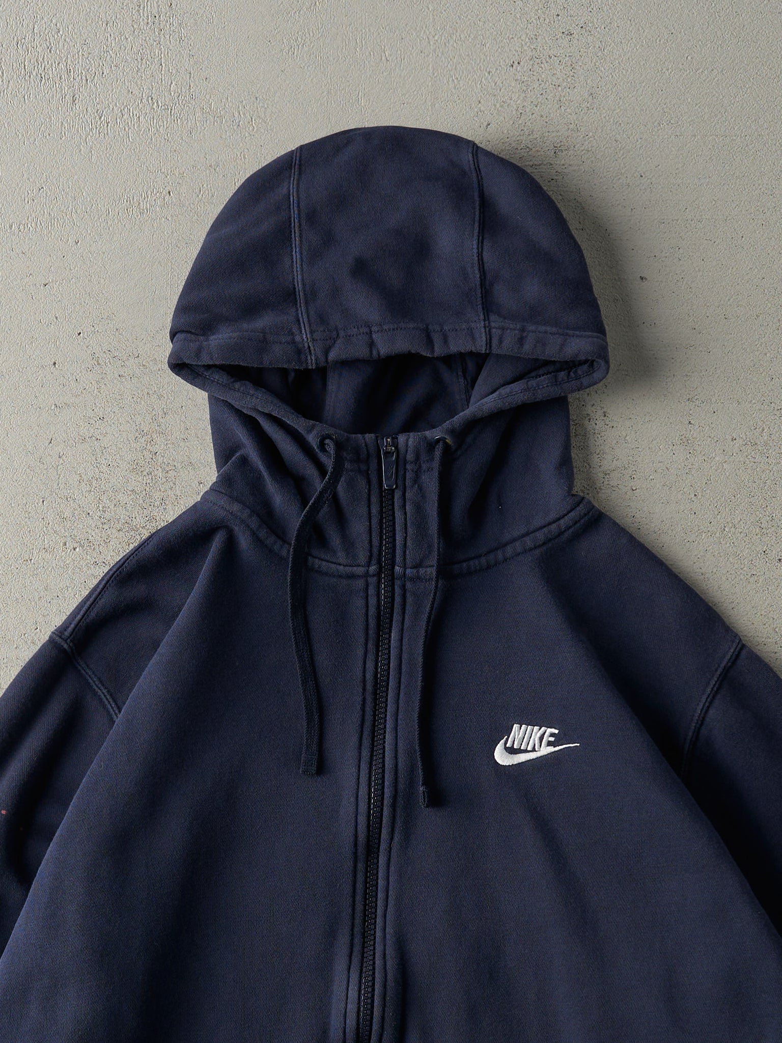 Vintage Y2K Navy Blue Nike Zip Up Hoodie (L)