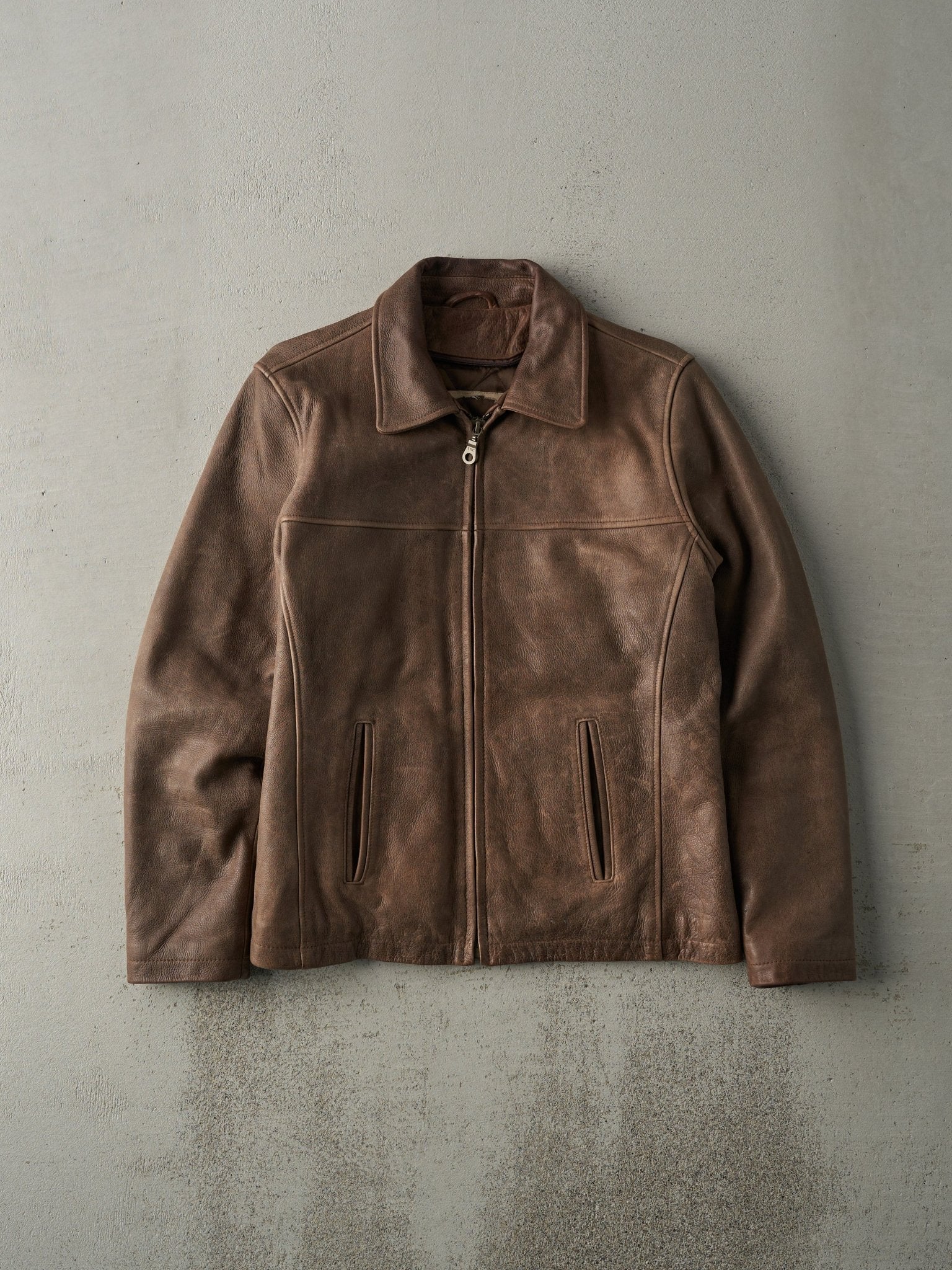 Vintage 90s Brown Leather Jacket (S)